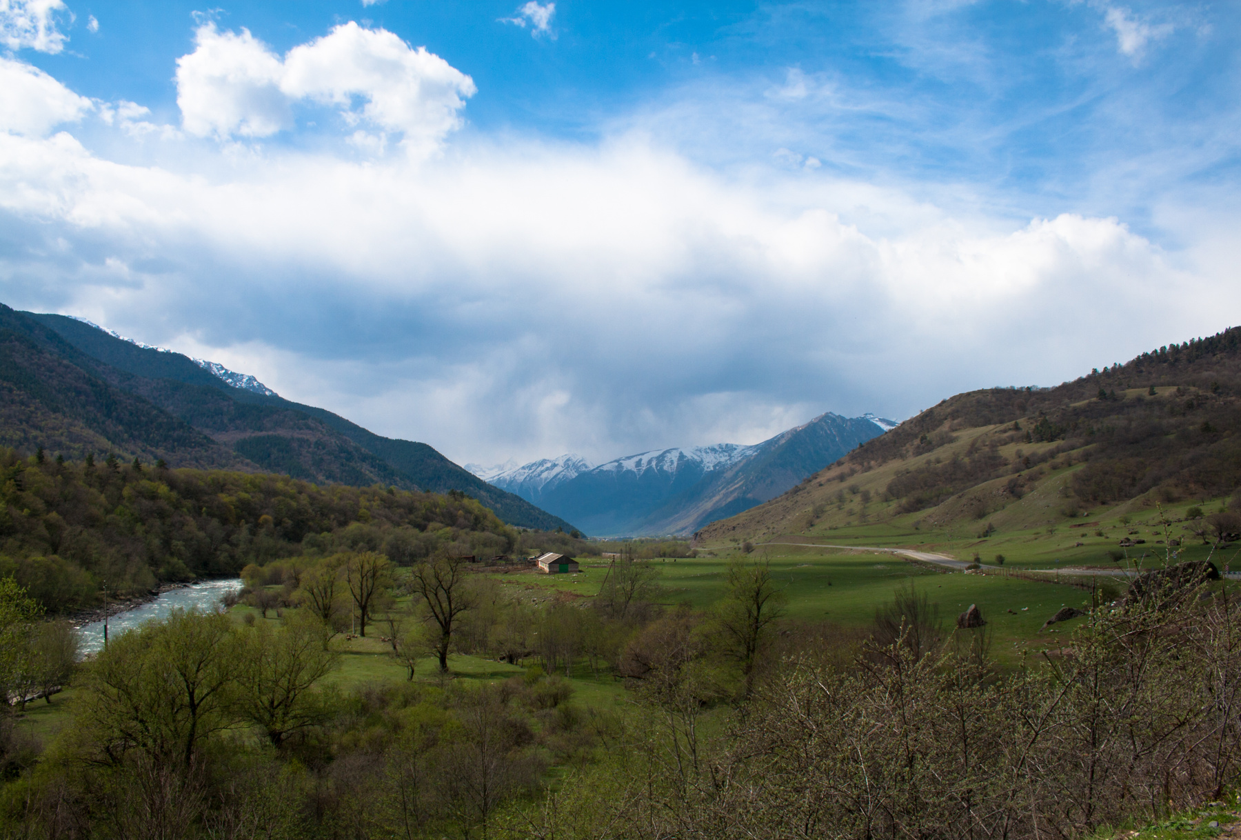 Кавказская весна Горы Луга Кавказ Архыз Весна снежные вершины