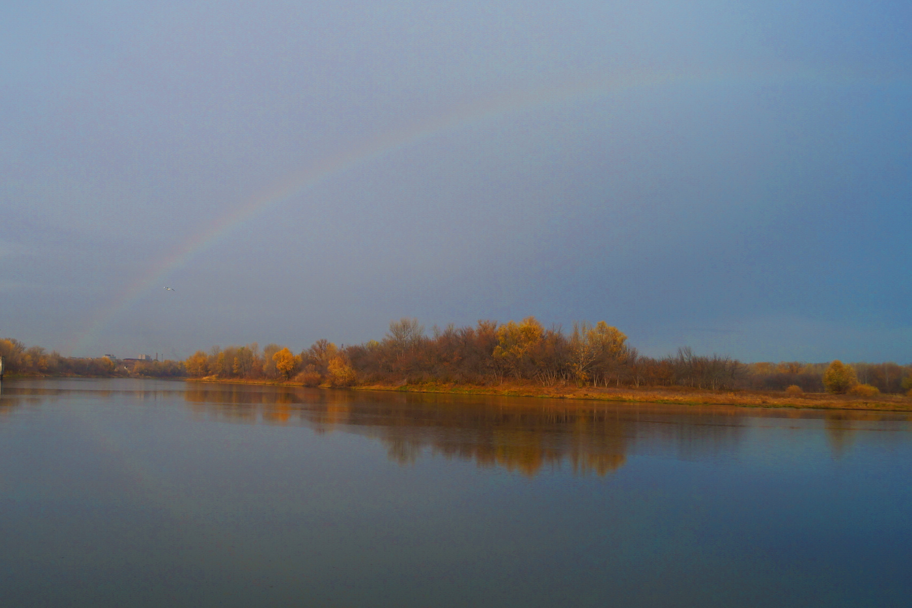 Осенняя радуга осень радуга Волгоград река