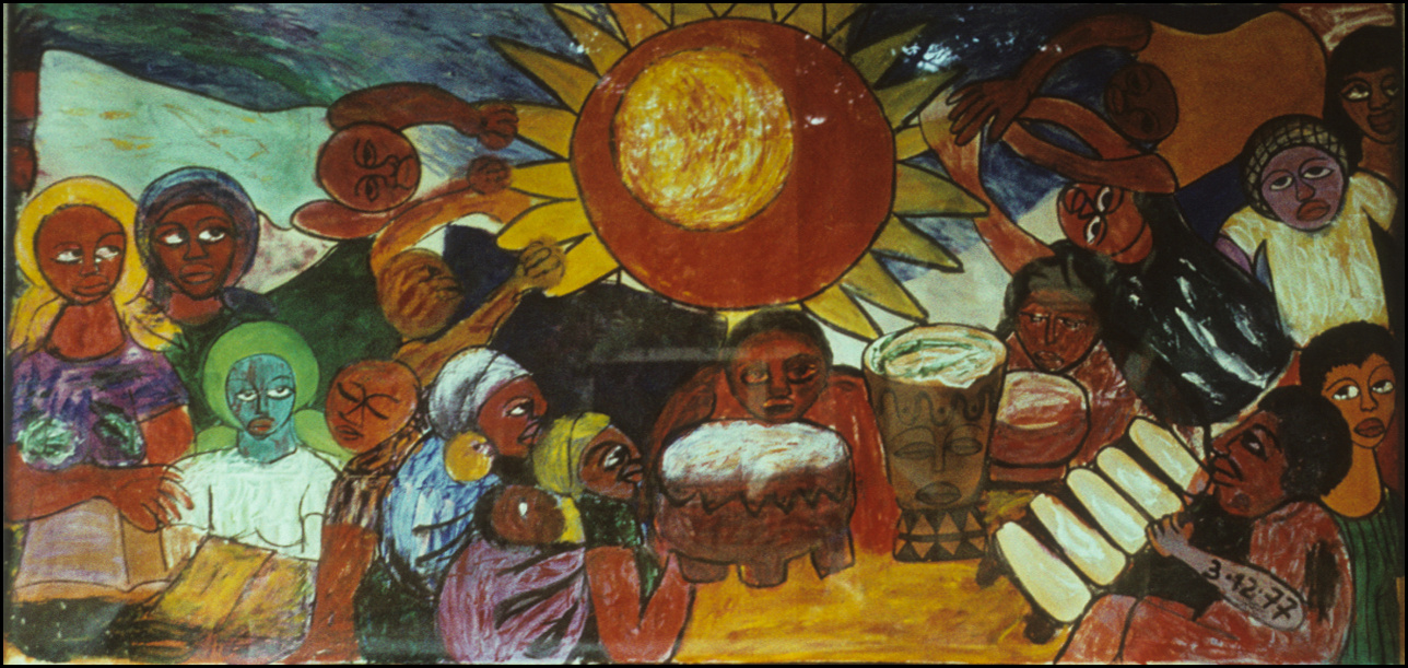 полотно мозамбикского художника Валенте Малангатана, выставленное в Музее Искусств Мапуту 