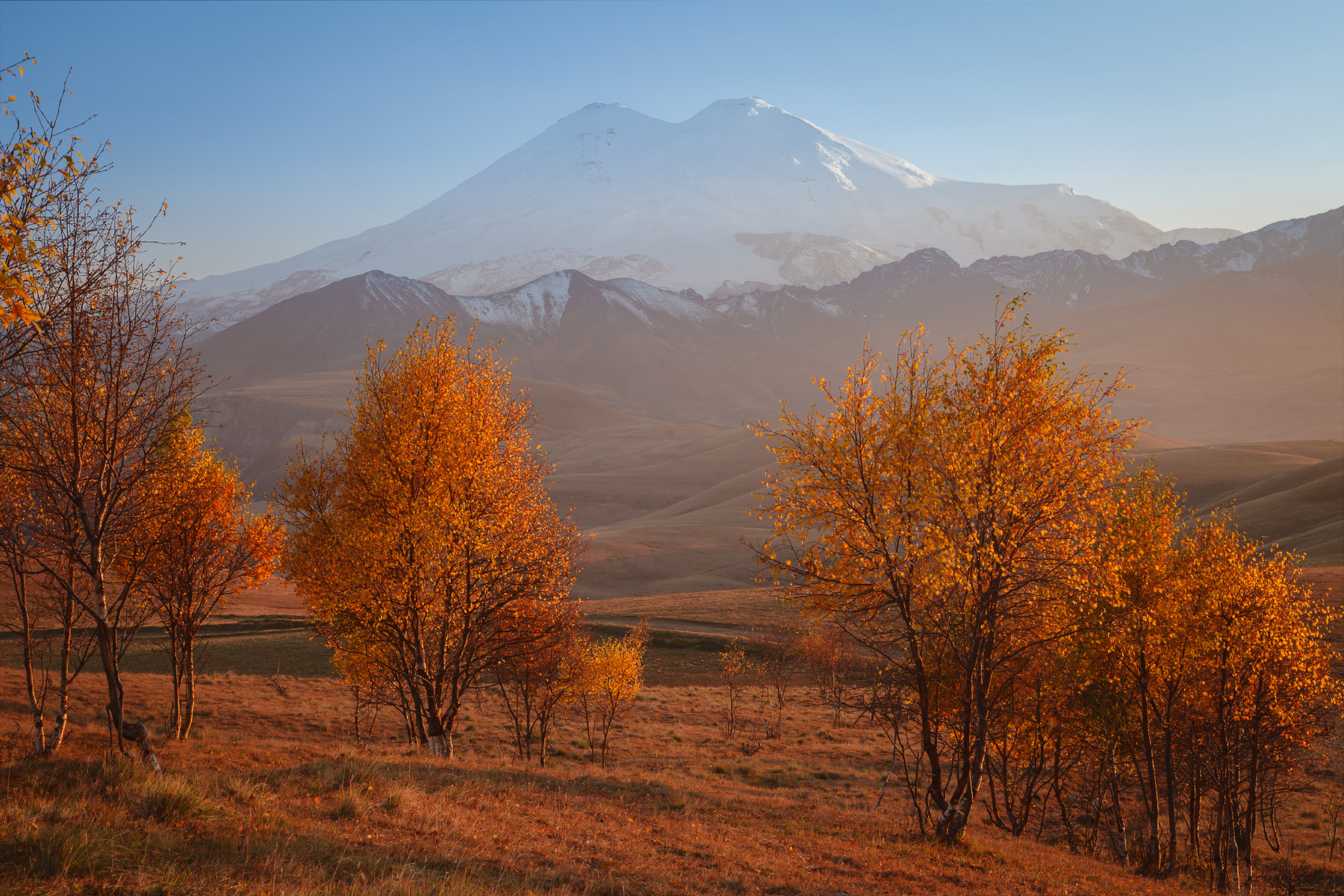 Золотая осень в Приэльбрусье Приэльбрусье Эльбрус Кабардино-Балкария осень золотая закат горы Кавказ