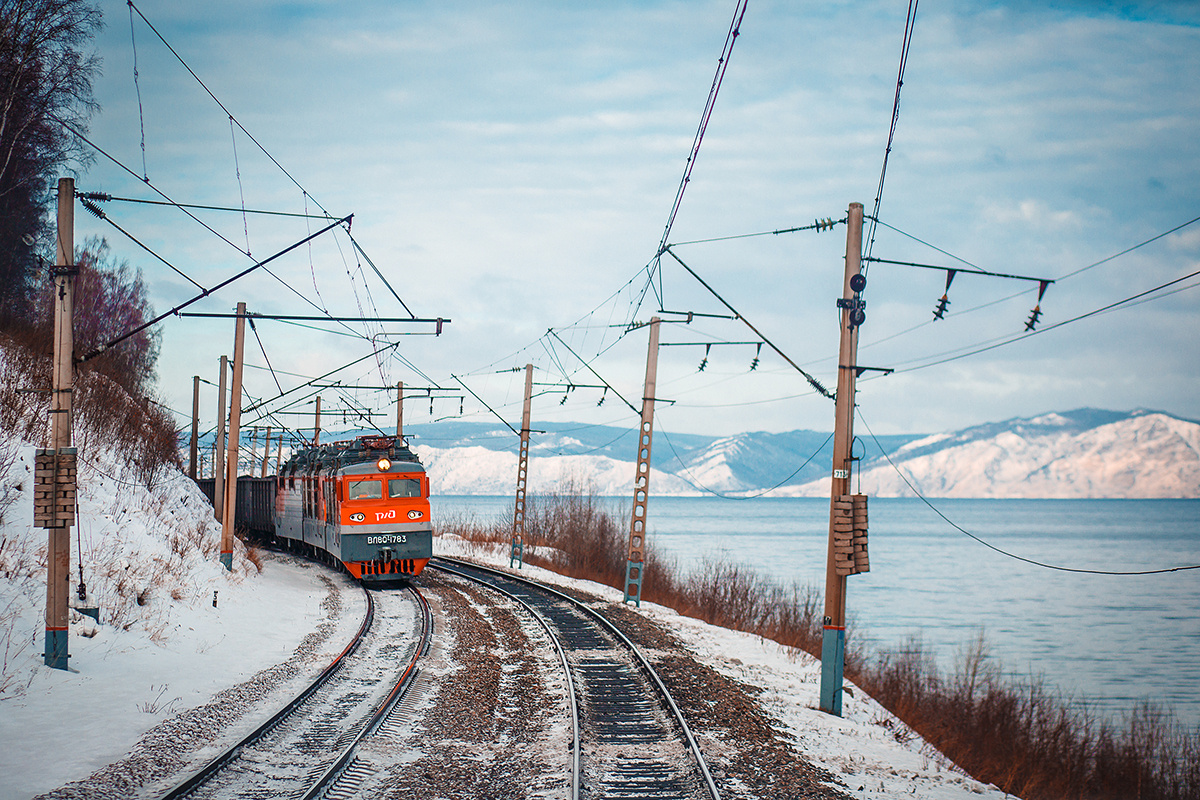 Январский поезд вдоль Байкала... Байкал поезд РЖД ВСЖД