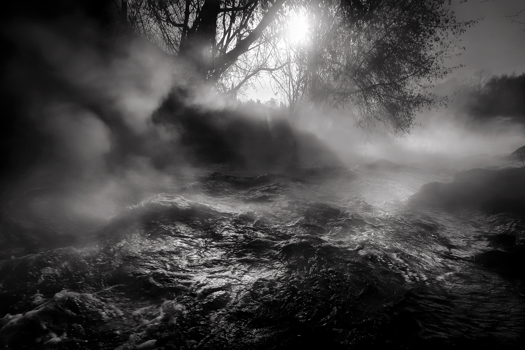 Мистика осеннего рассвета... река рассвет туман осень свет фигура