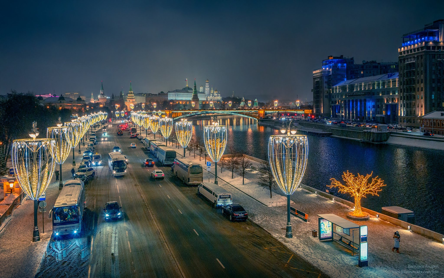 Новогодняя Москва москва город новый_год дорога