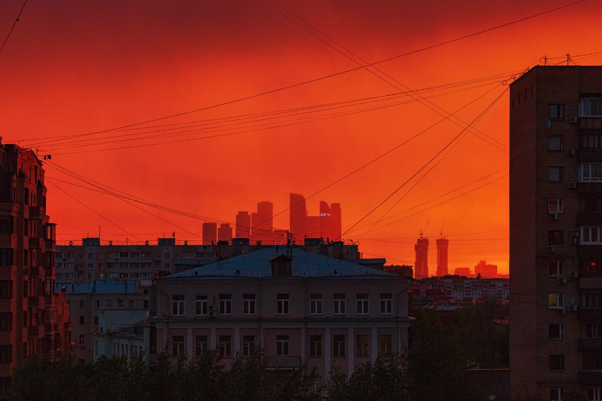 Закат в Москве 14 мая 2020г Город