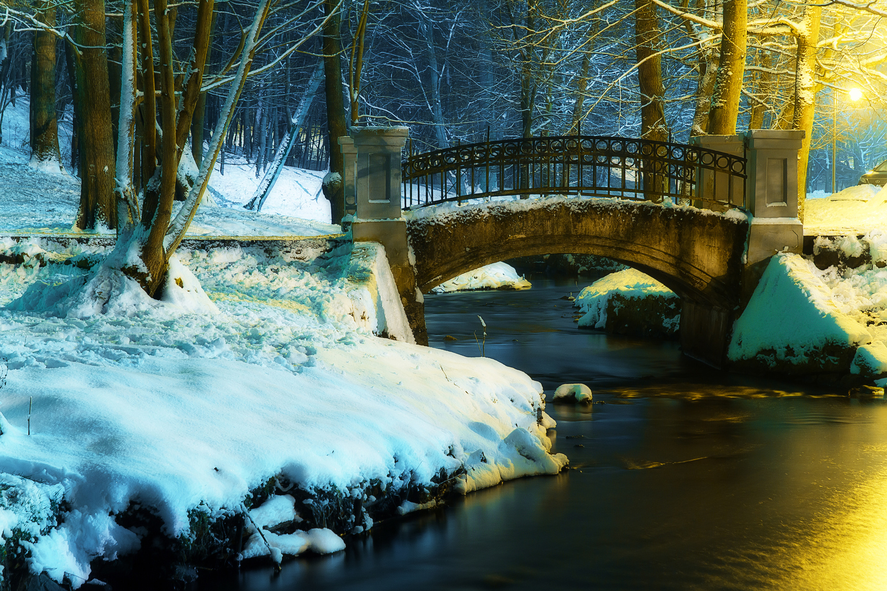 В зимней сказке зима пейзаж мост