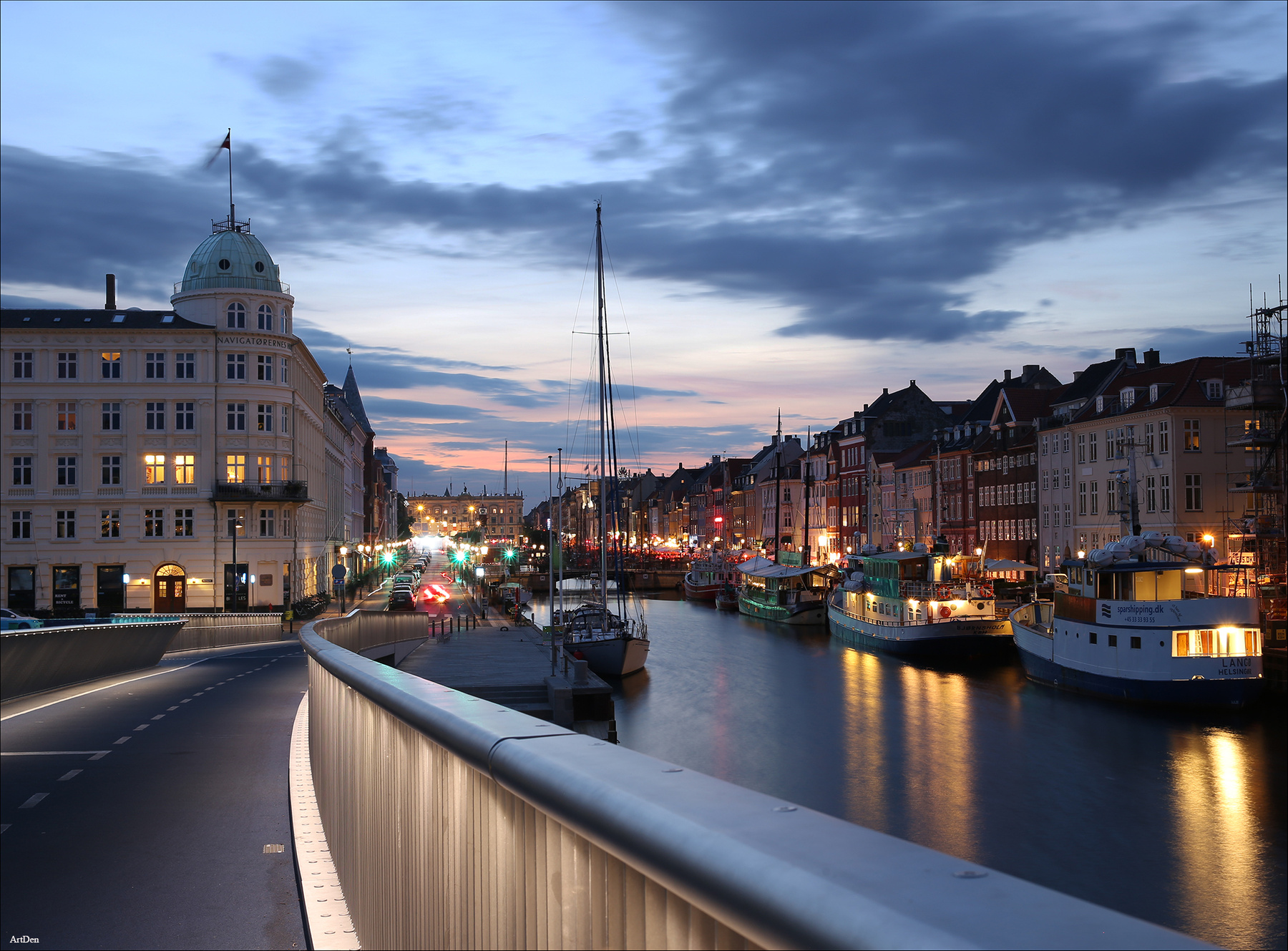 Нюхавн в Копенгагене Дания Копенгаген выдержка