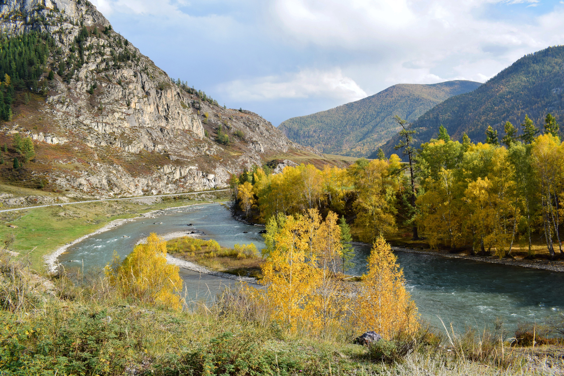 Чуя в сентябре Горный Алтай пейзаж реки Чуя nataly-teplyakov