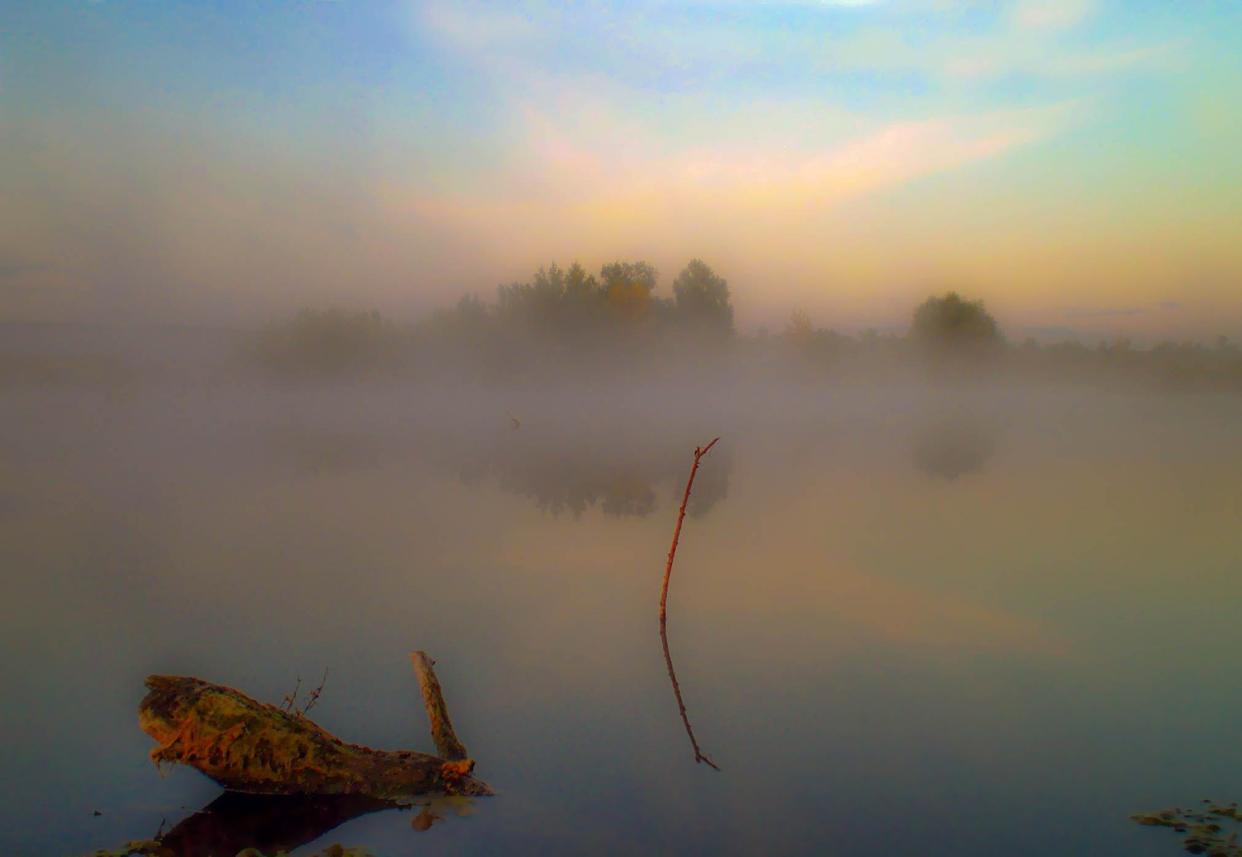 Утро утро туман Саратовскаяобласть пруд пейзаж осень