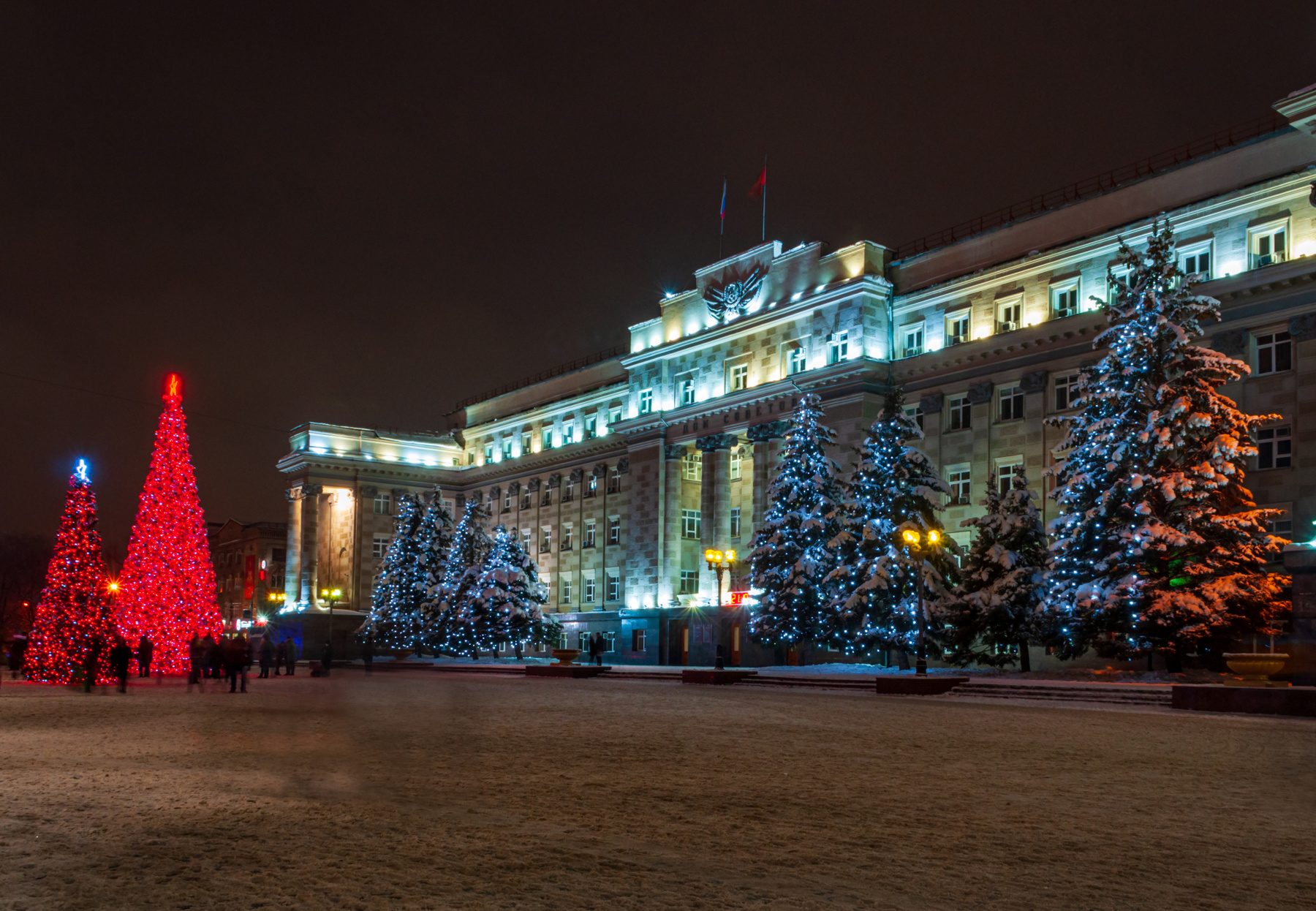 Дом Советов Оренбург Новый год Елки