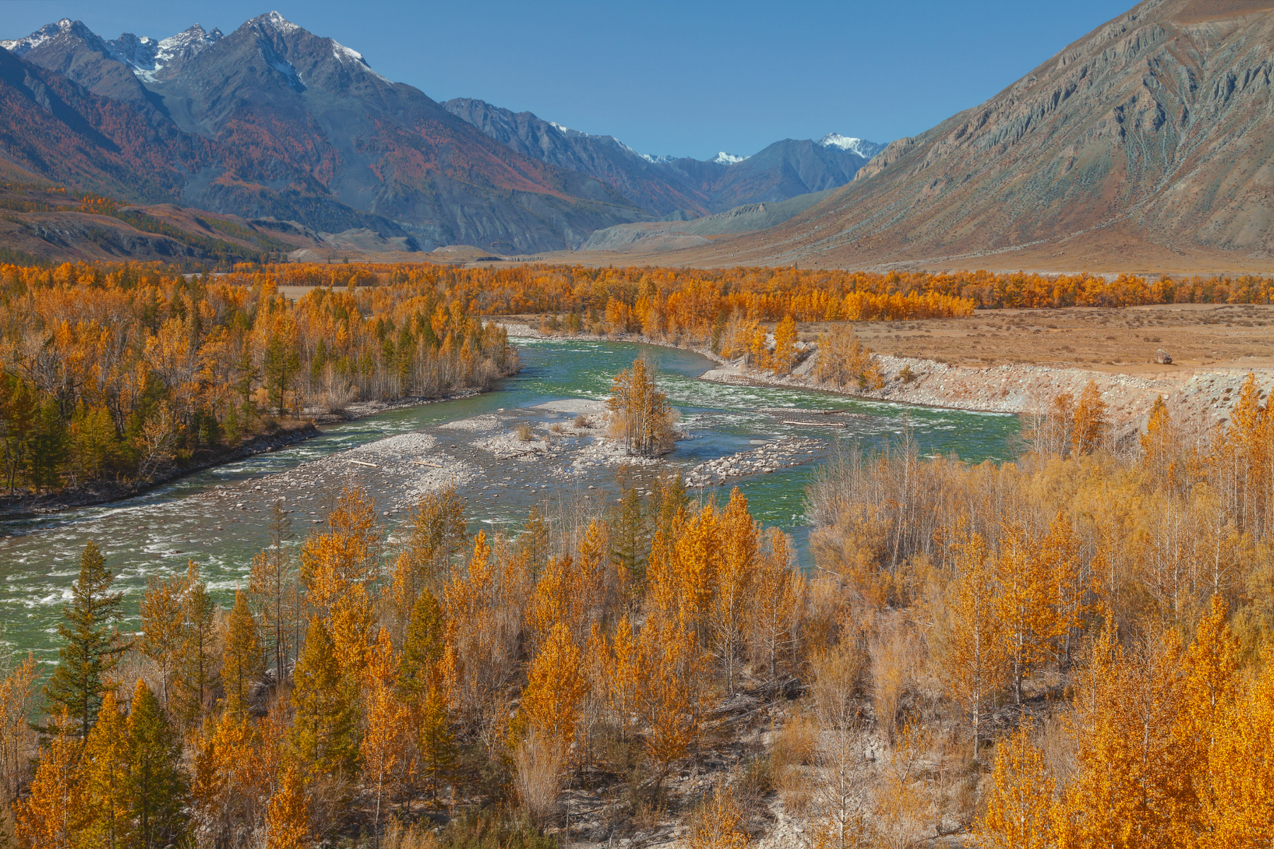 Остров на реке Аргут (часть II) Алтай республика горный Аргут река горы осень