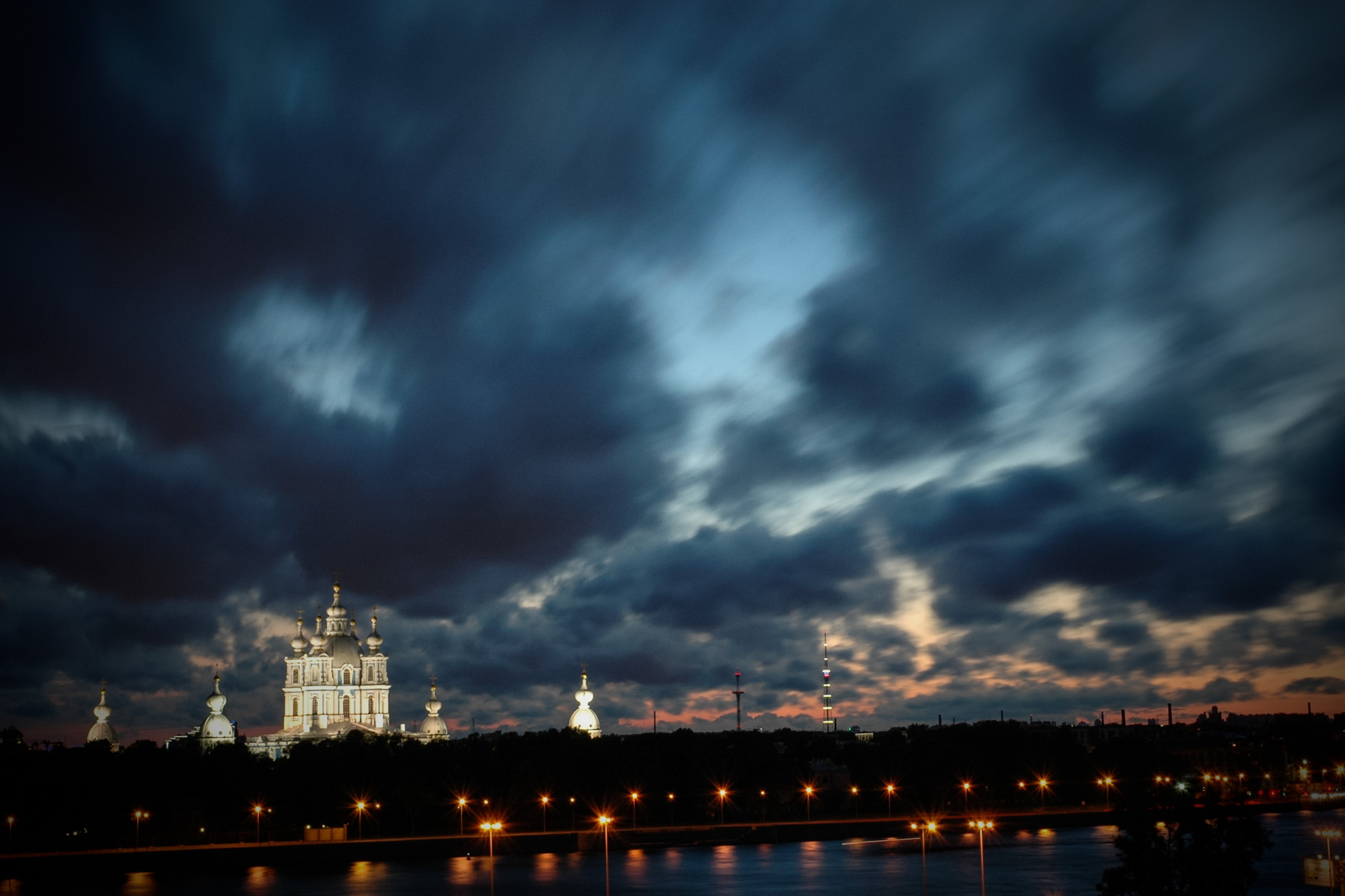 *** Санкт-Петербург Смольный Нева закат