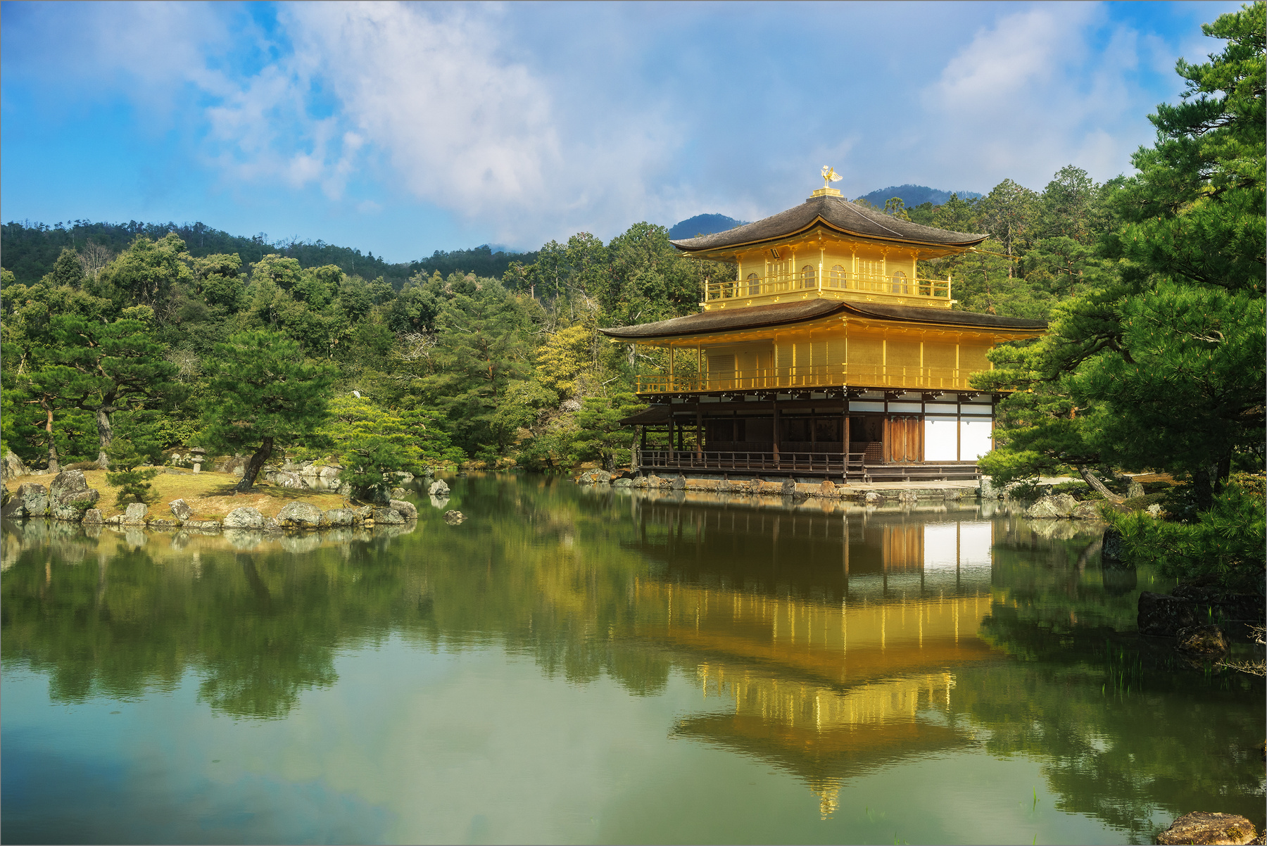 Золотое сокровище Киото (3) золото павильон озеро