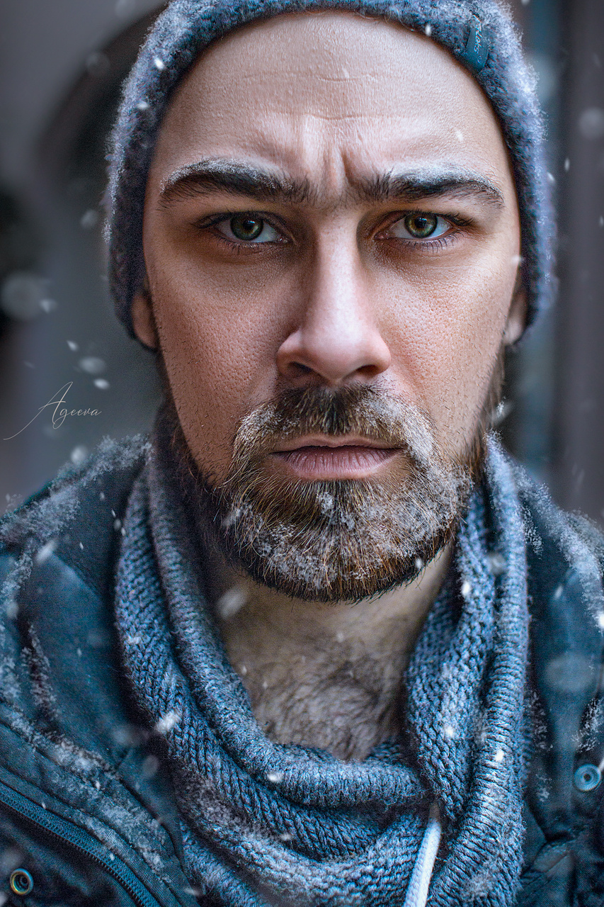Холод Зима Мужчина Фото-арт Фотошоп