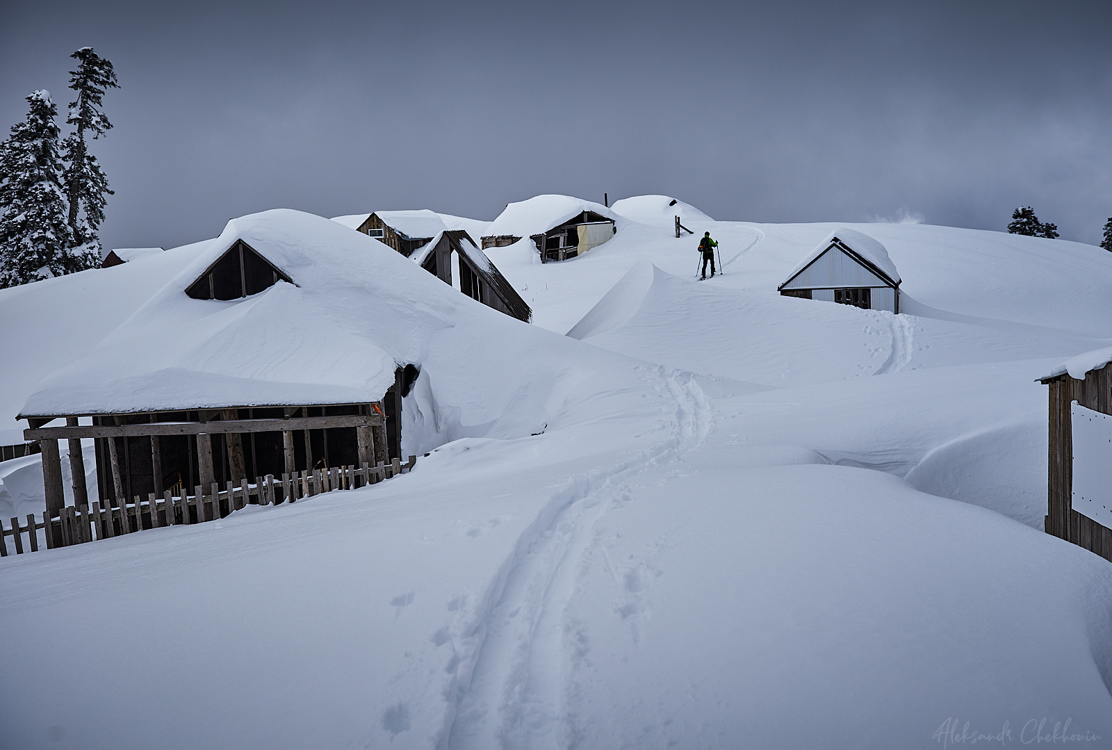 Сквозь снежные балаганы Абхазия балаганы зима лыжи