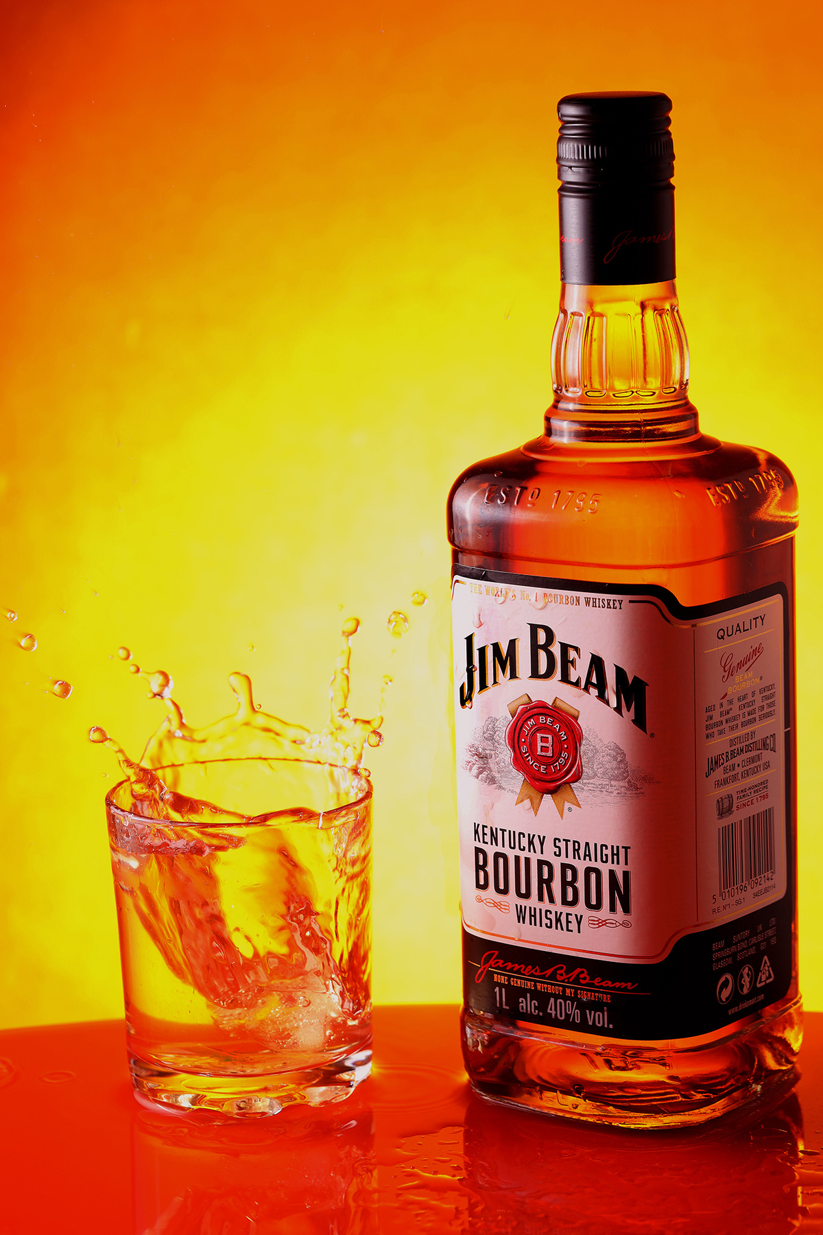 Jim Beam бурбон виски реклама напитки брызги