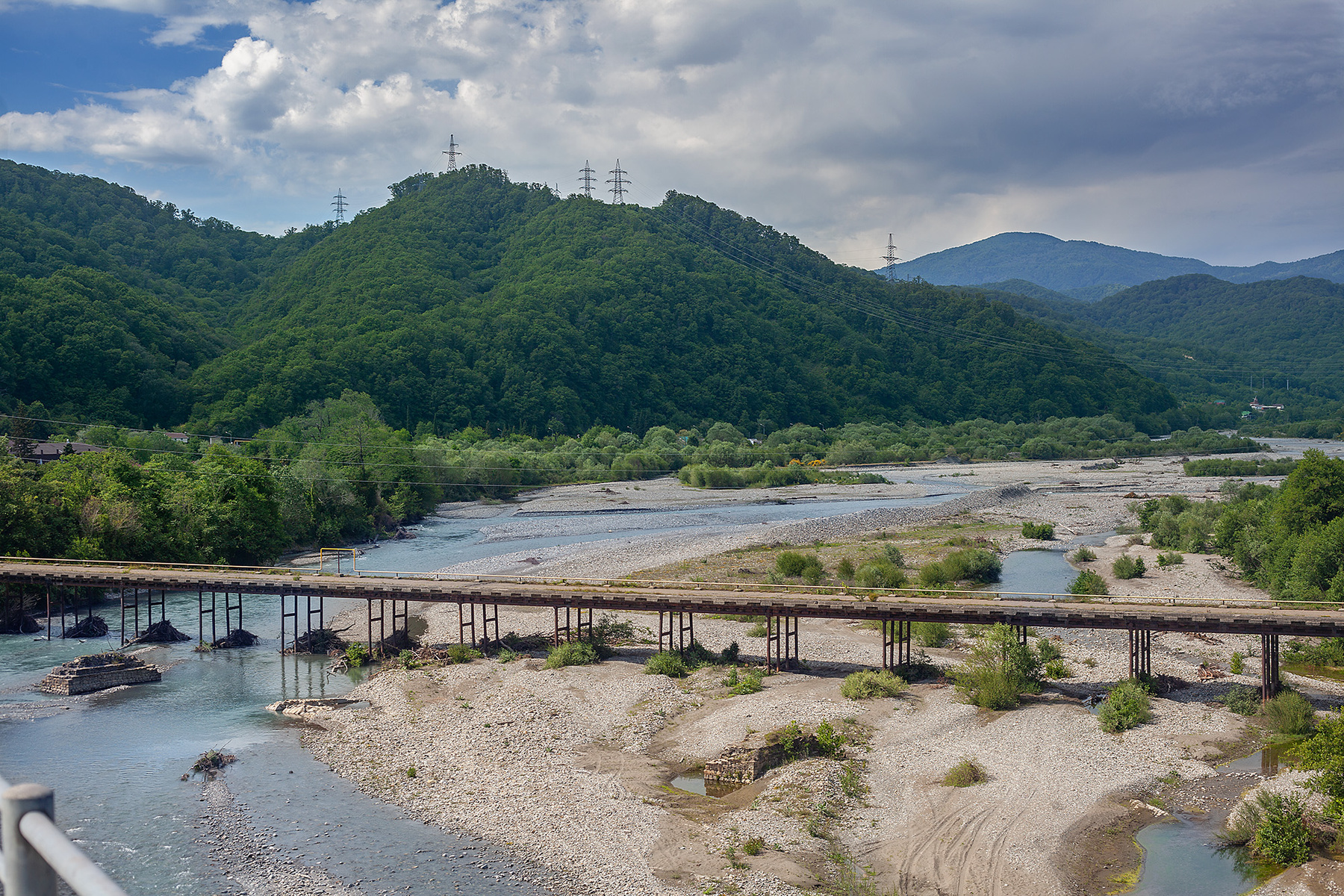 Старый мост через Шахе кавказ горы река горная Шахе Головинка Сочи