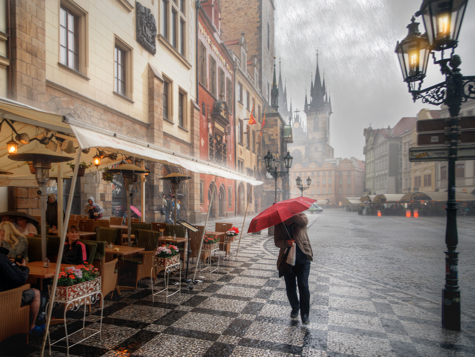ливень в Праге 