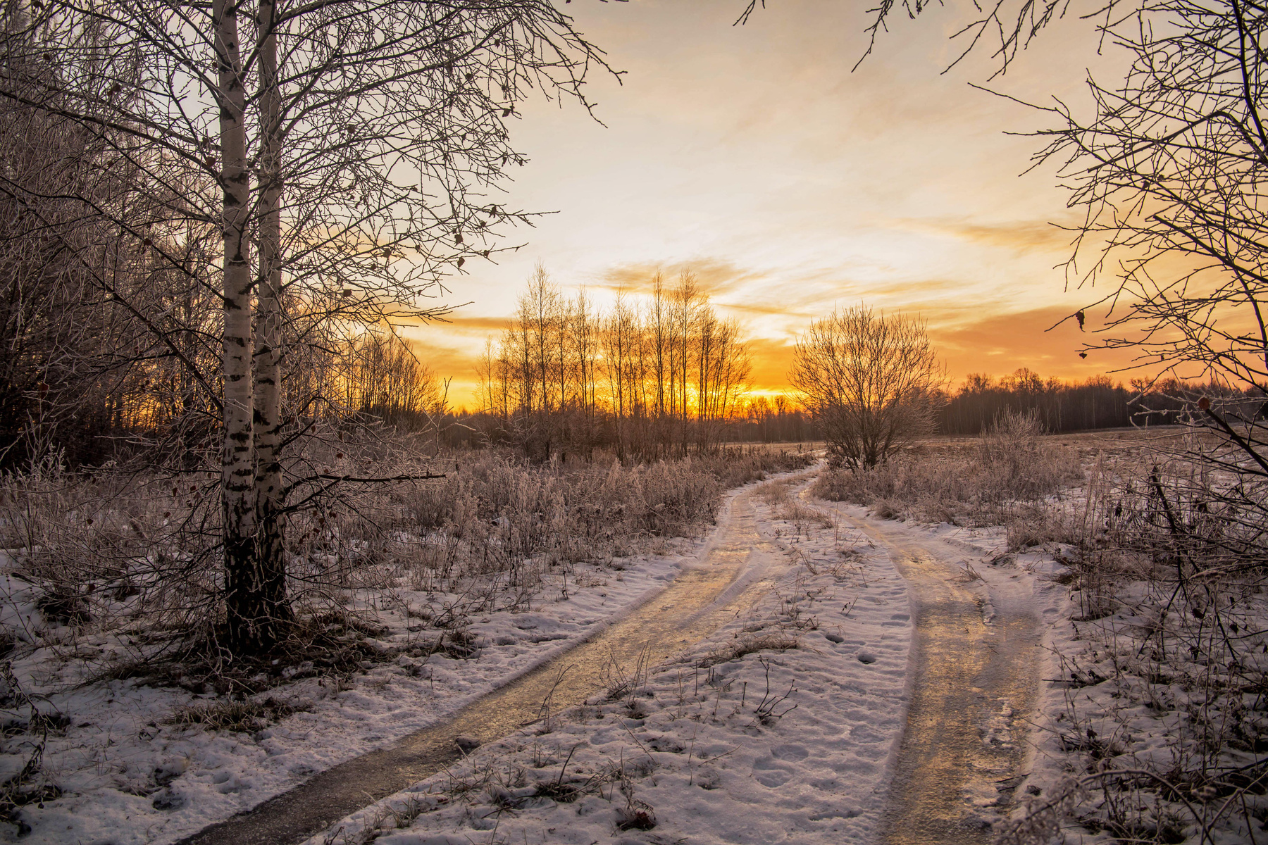 *** природа пейзаж зима закат вечер татарстан новопольский