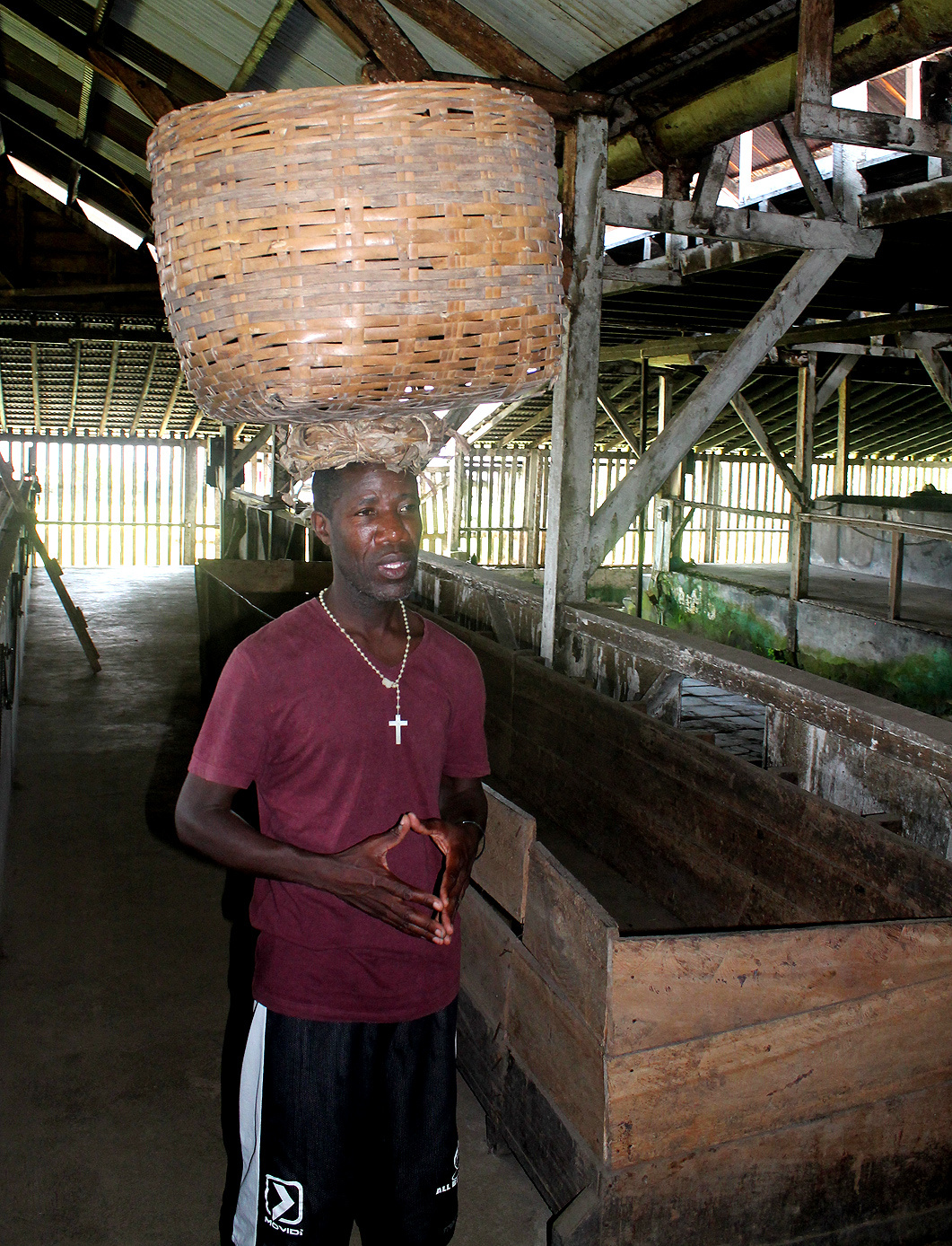 гид в цеху - музее какао Африка африканцы