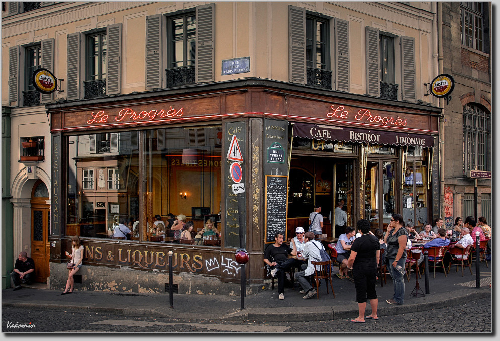 Le Progrès кафе Монмартр Париж Франция Montmartre Paris France vakomin