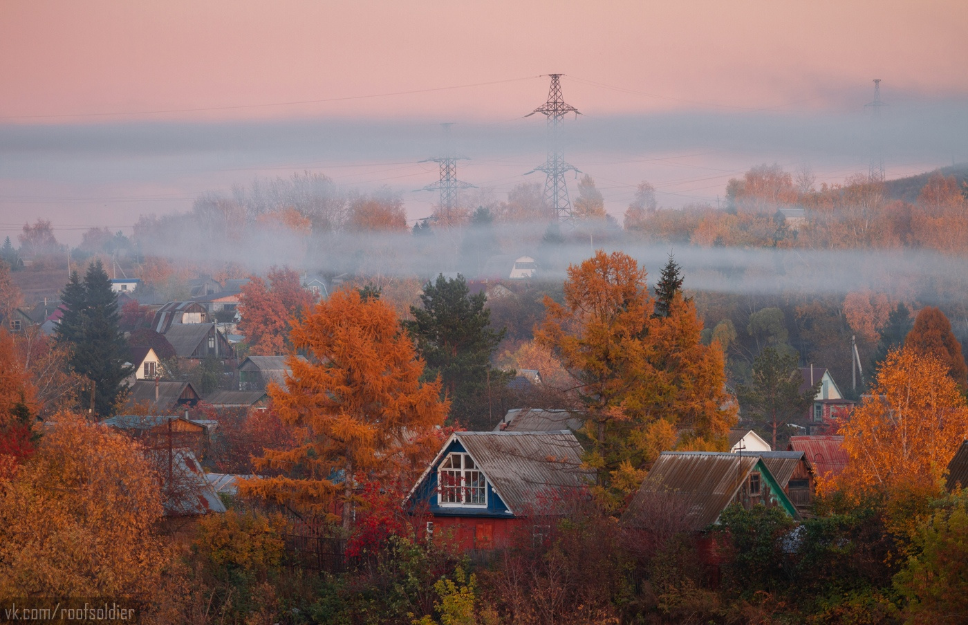 Осень в Омске Омск город архитектура провинция регион россия туман дача деревня осень