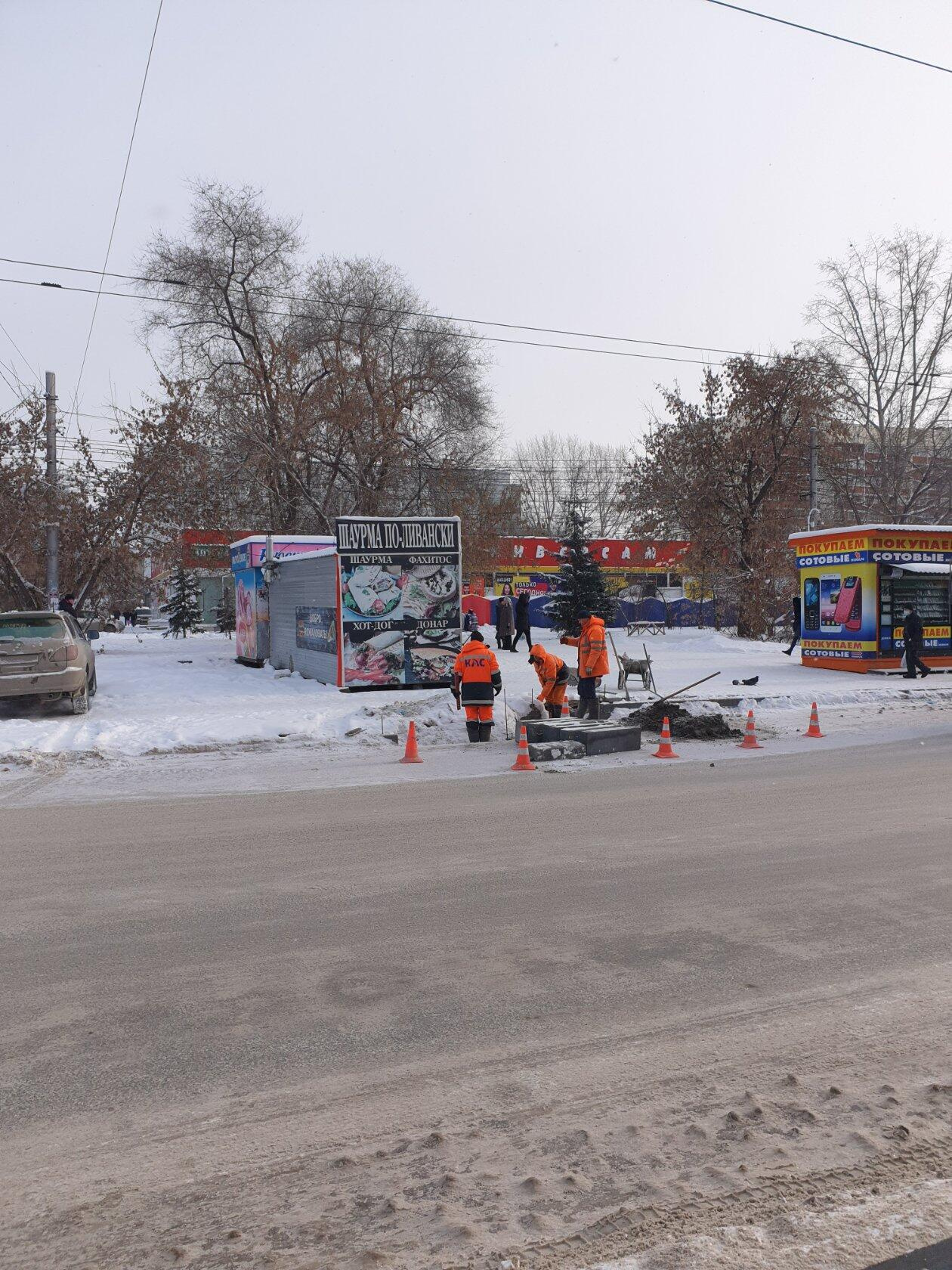 ***Новосибирск, ул. Громова 18.11.20, укладка бордюр  под заморозку или деньги отмываем? 