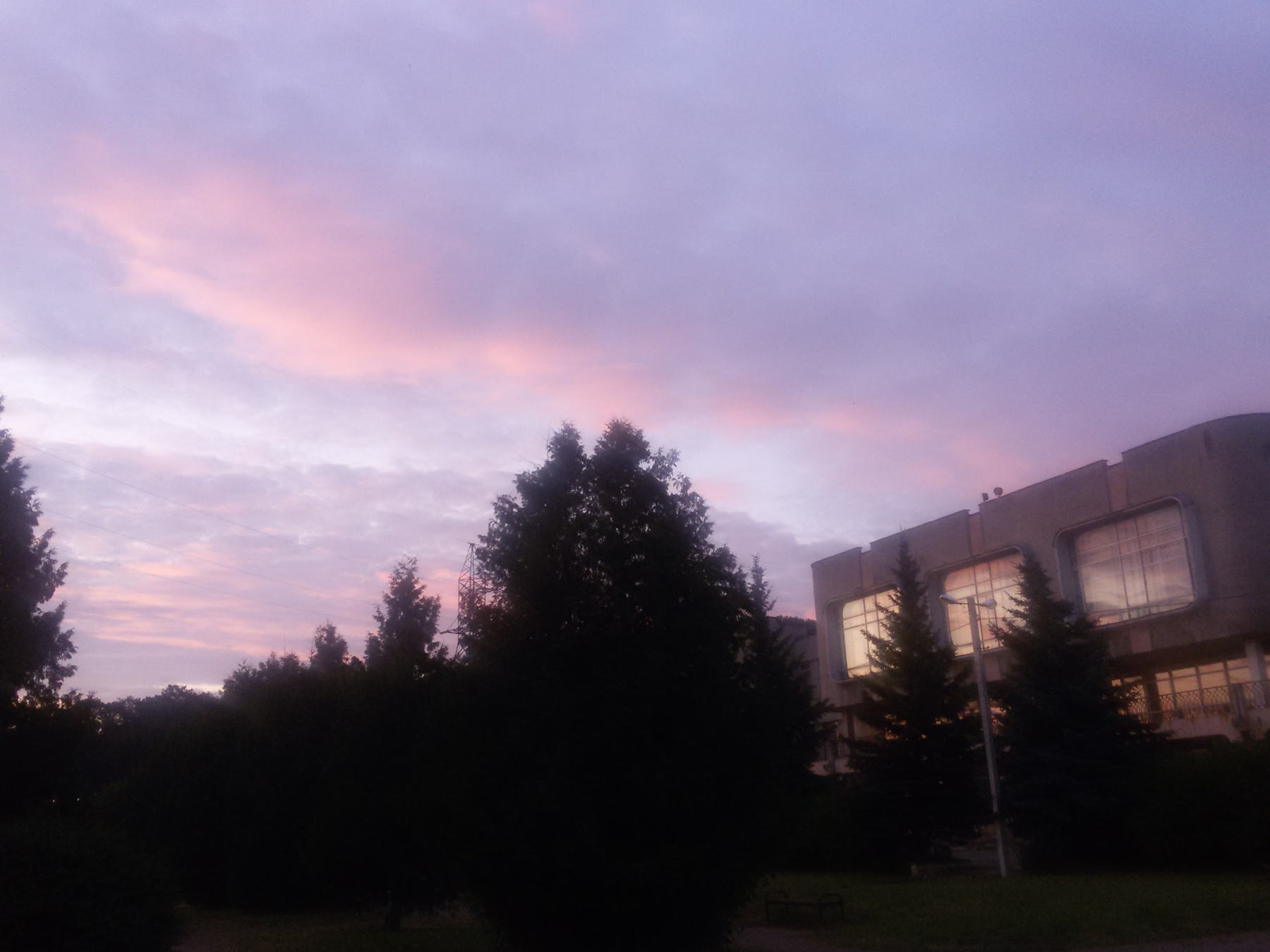 *** закат розовый лиловый облака
