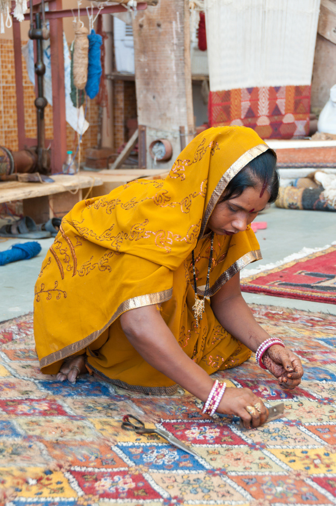 Из серии «Индостан» Индия женщина индианка сари работа ковер