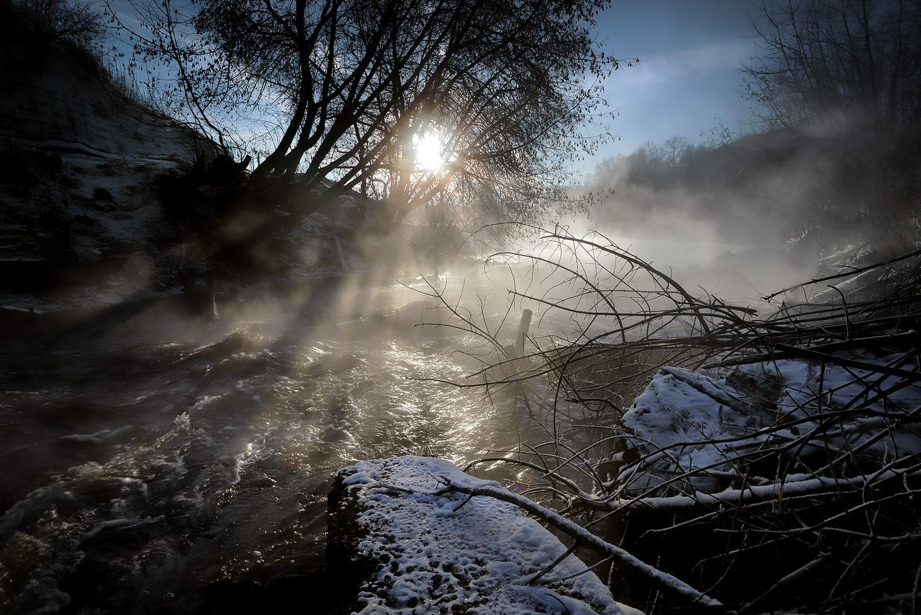 Стихия декабрьского рассвета.... рассвет мороз утро река свет