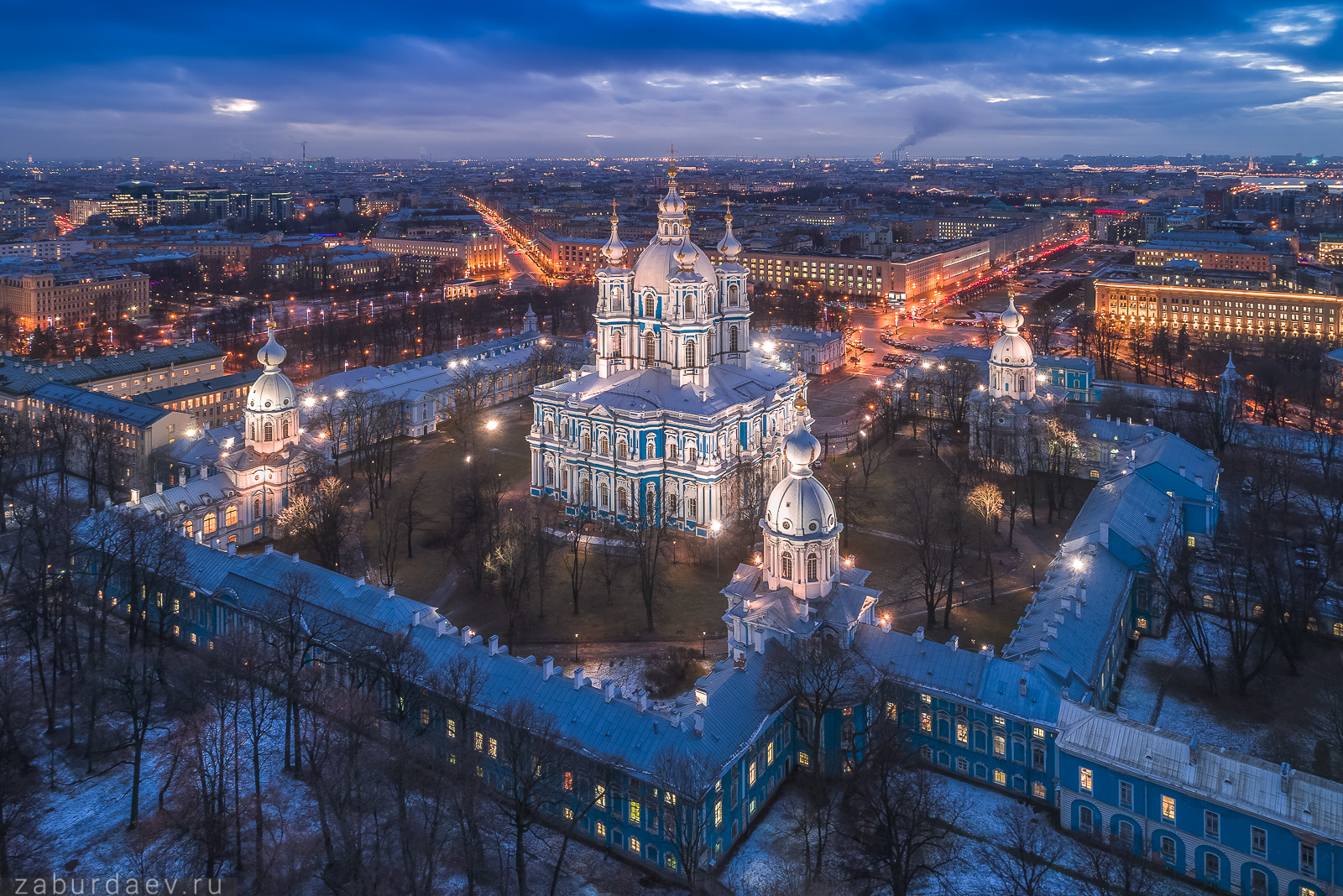 Смольный россия петербург вечер зима