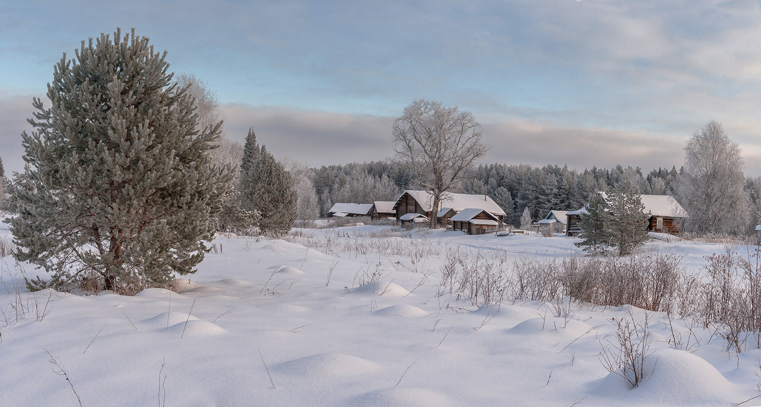 В стороне от больших дорог 2. зима деревня лес снег сосна дома