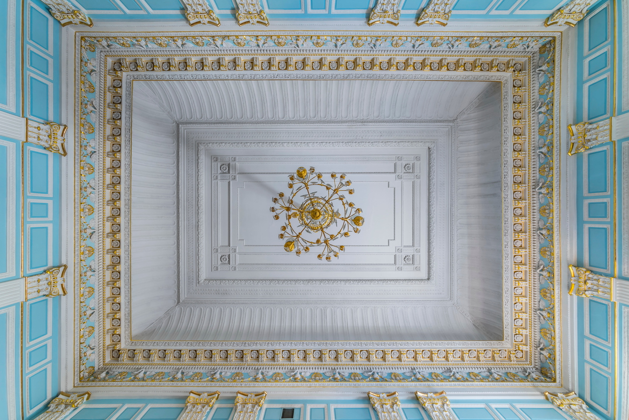 Потолок в Лебединном зале особняка Паскевича. 