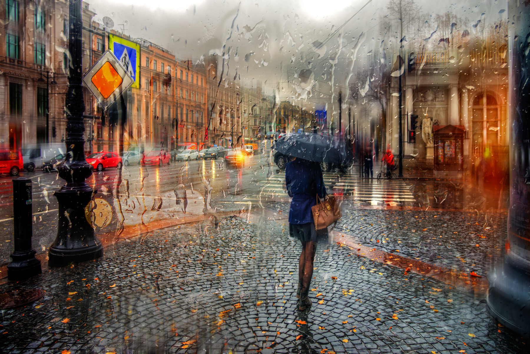 осенний дождь на Невском проспекте.. Санкт-Петербург осень октябрь