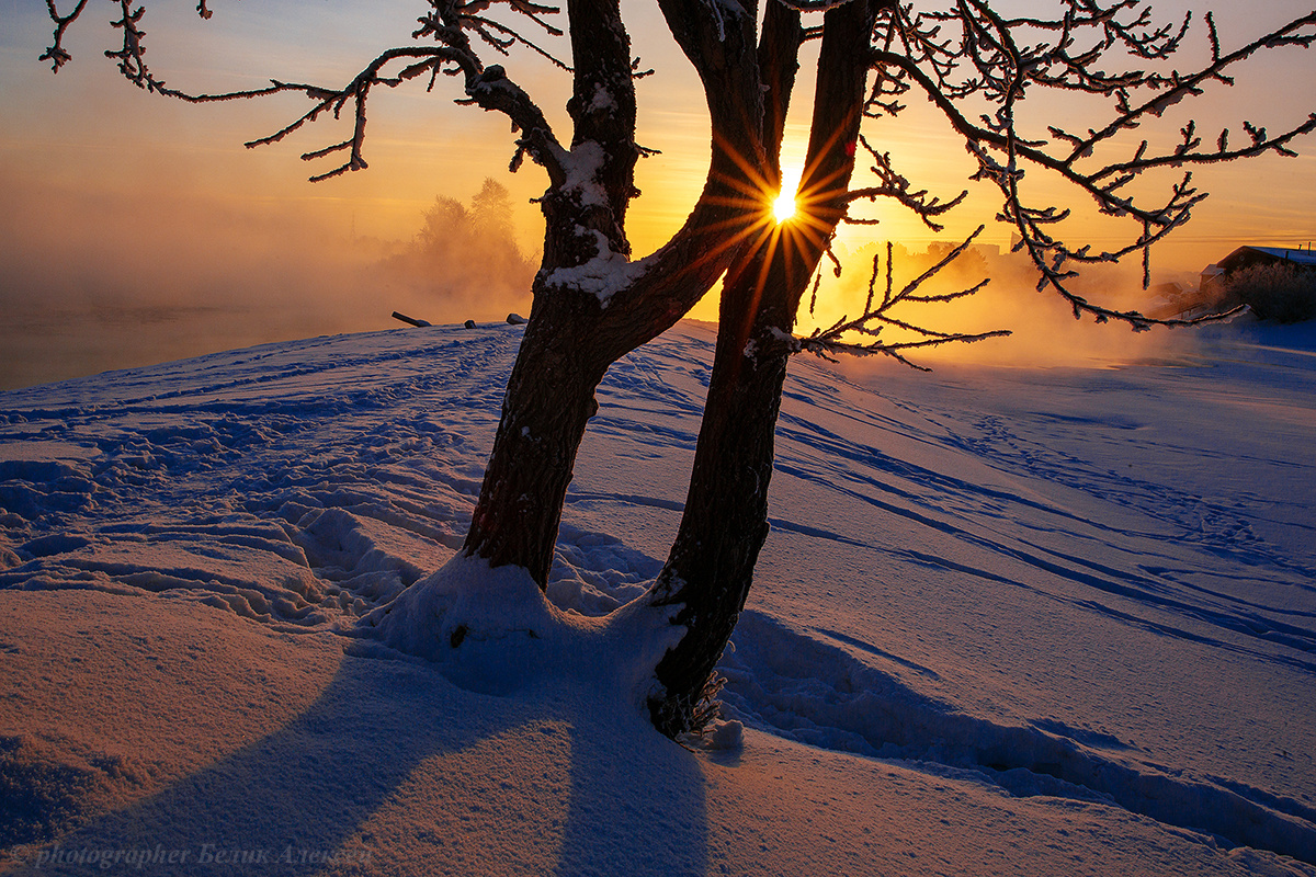 Привет от января... Ангара Иркутск утро январь мороз