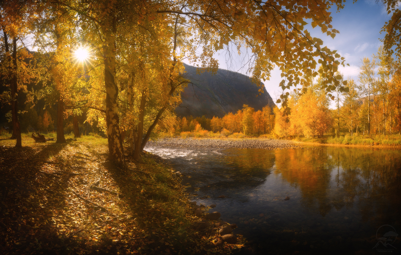 Долина реки Чулышман река долина алтай осень чулышман