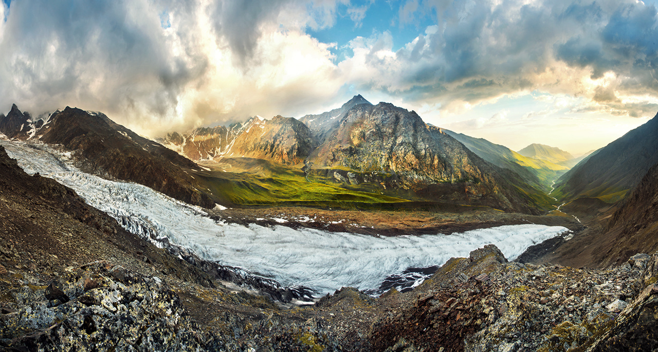 Ледник Майли, Кавказ кавказ кармадон ущелье горы утро в горах вершины mountains caucasus