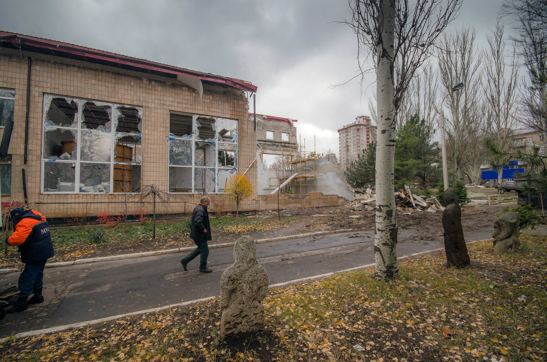 Донецк после обстрела укрокарателями 