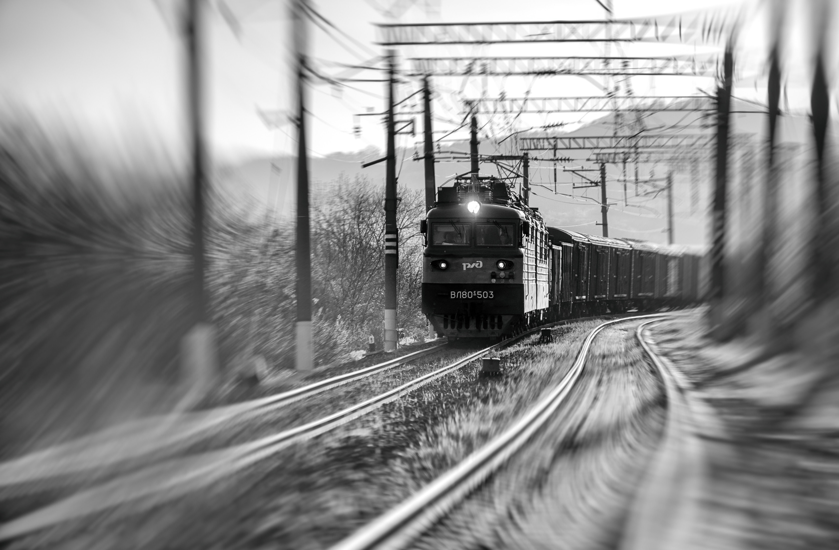 Railway Blues черно-белое движение поезд железная дорога монохром
