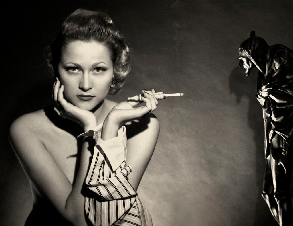 \"Мне скучно, бес.\" 1940s старинная фотография открытка ретро