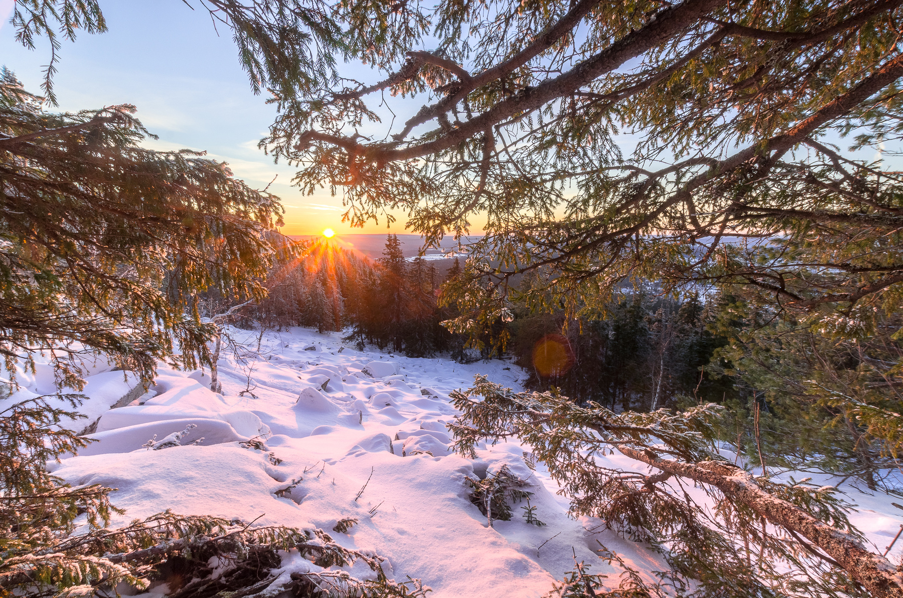 Январский закат г.Белая закат.зима.пейзаж природа