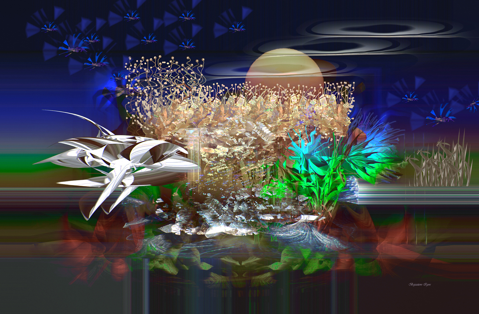 Пейзаж с космическим кораблем Art.Deko.Fantasy.Computer.17.07.2021