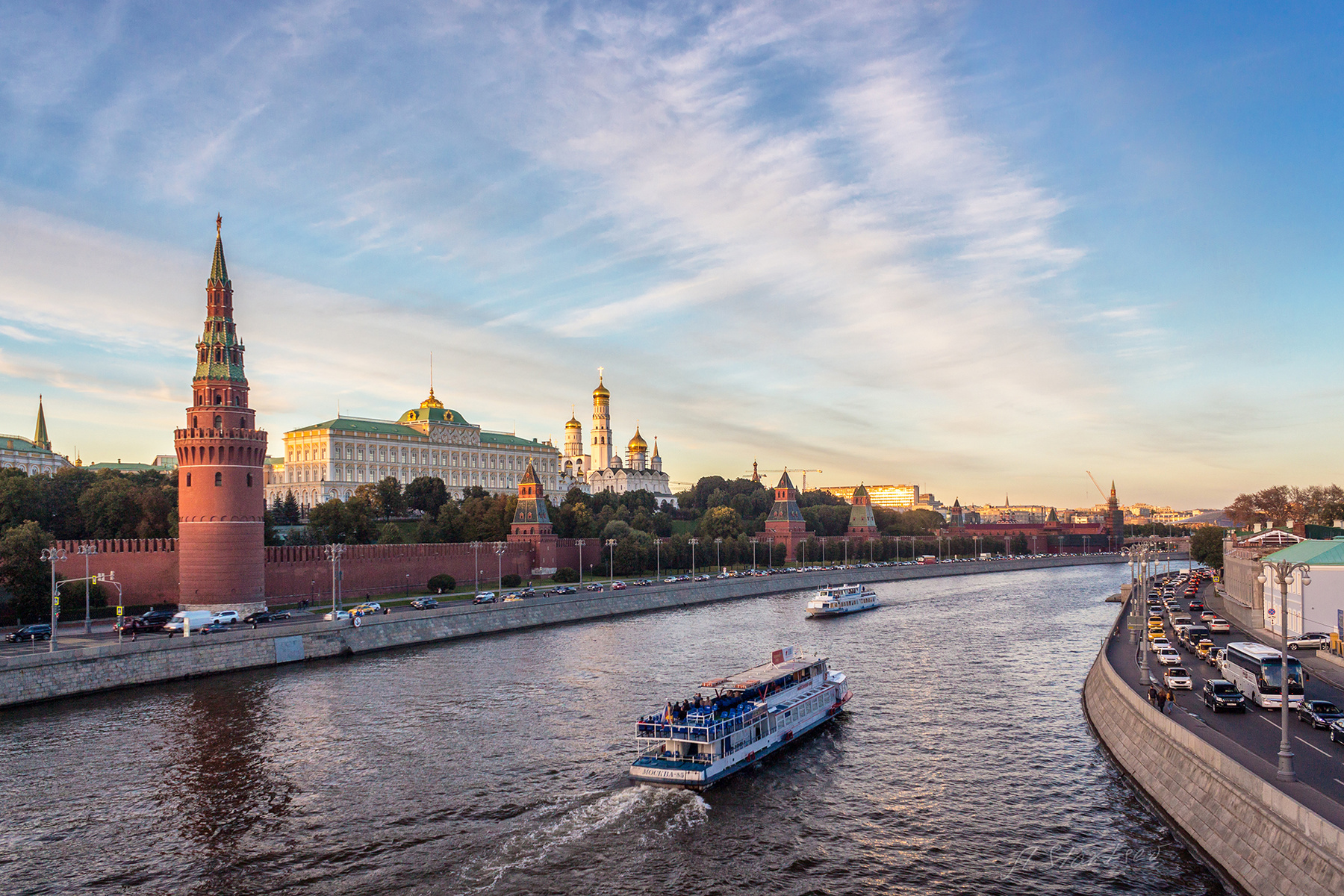 Москва Москва Россия пейзаж река город туризм вечер небо