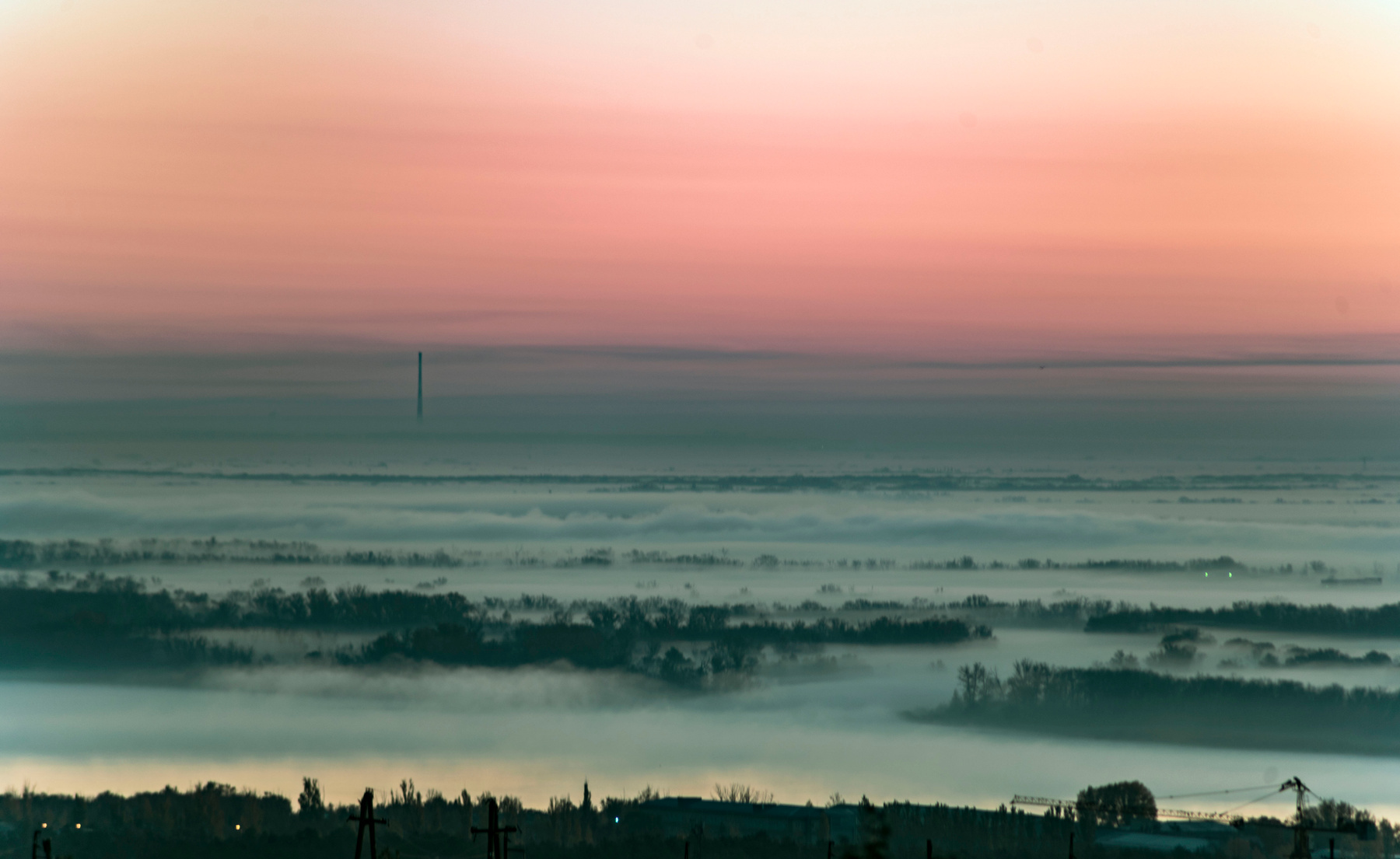 Утренний туман Волга утро туман