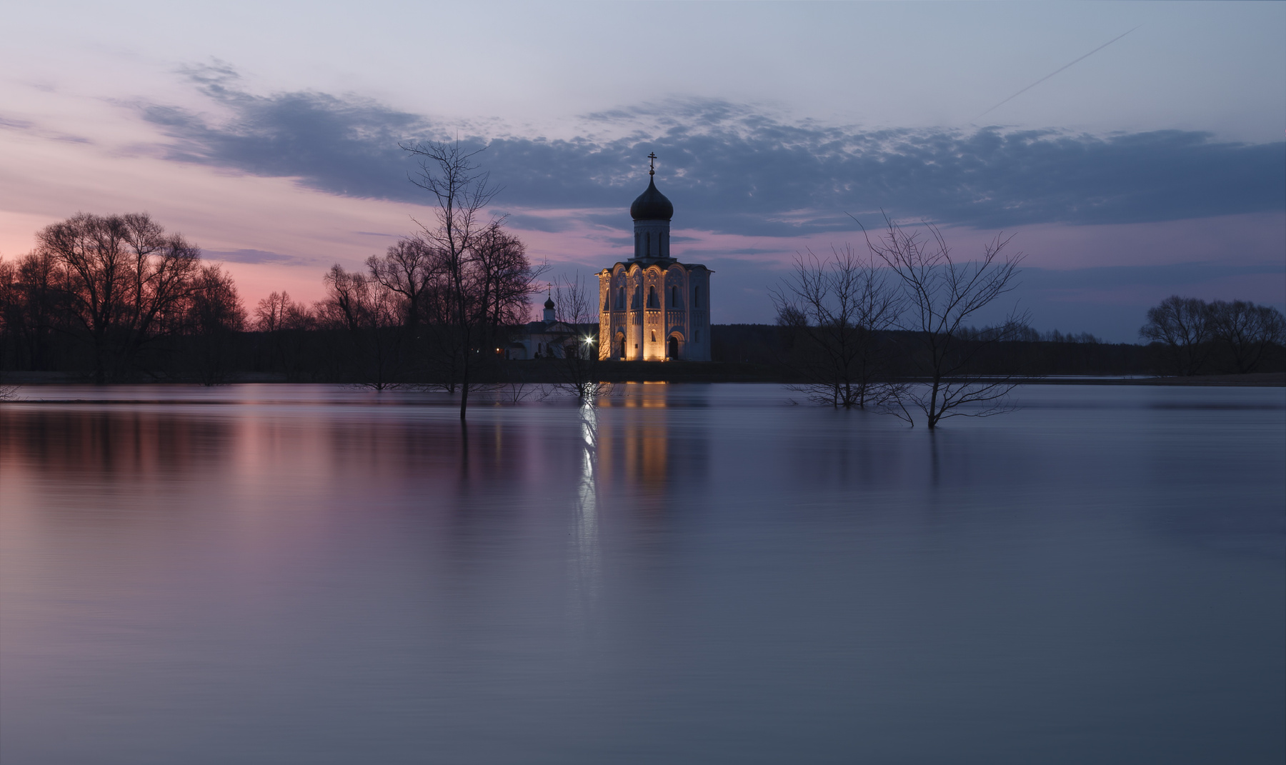 Вечность... Владимирская область Нерль разлив Церковь Покрова река рассвет