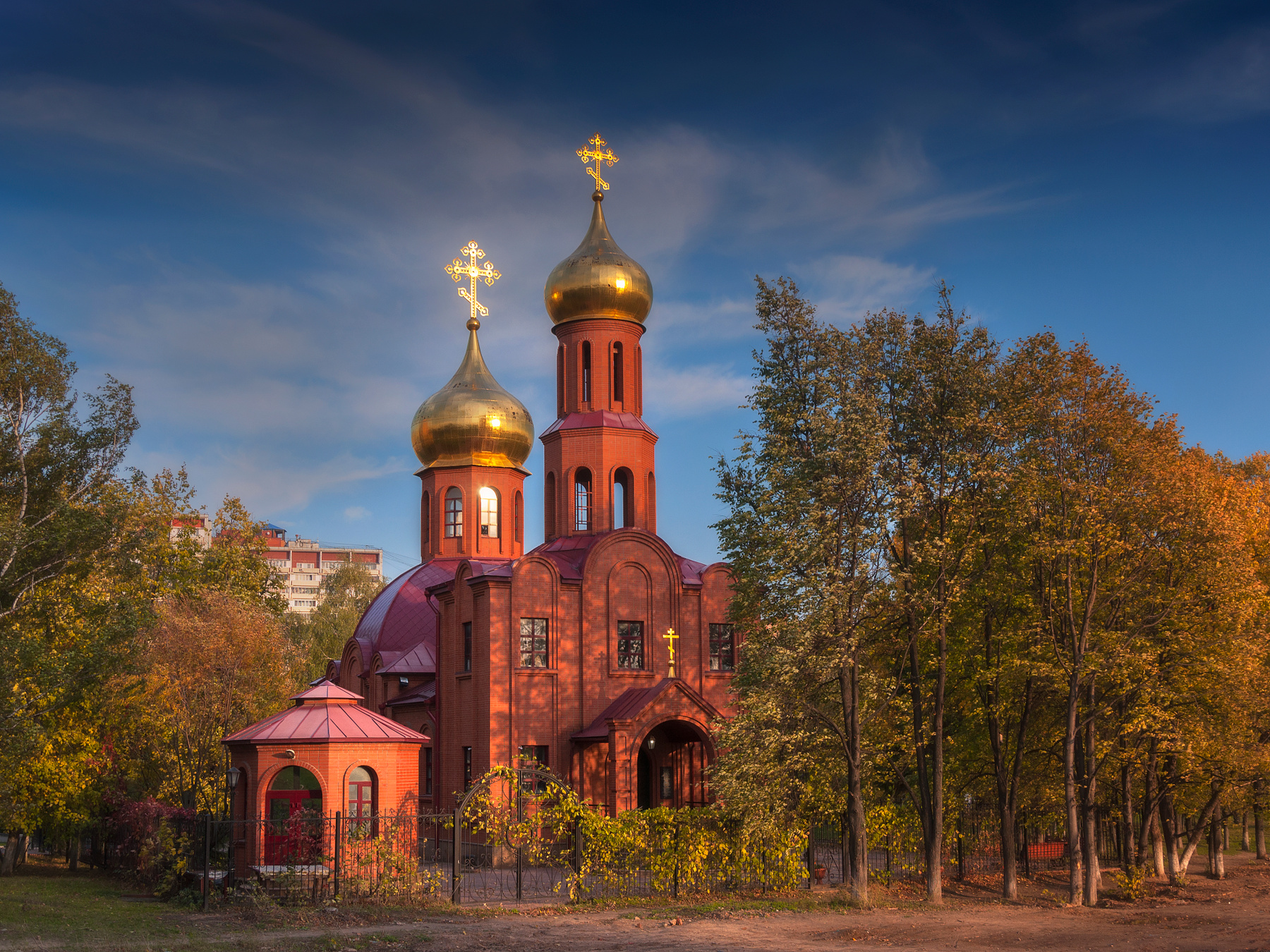 *** Осень закат деревья храм небо православие россия