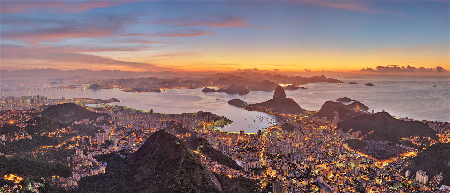 Рио де Жанейро. Рассвет с горы Корковадо Rio Рио