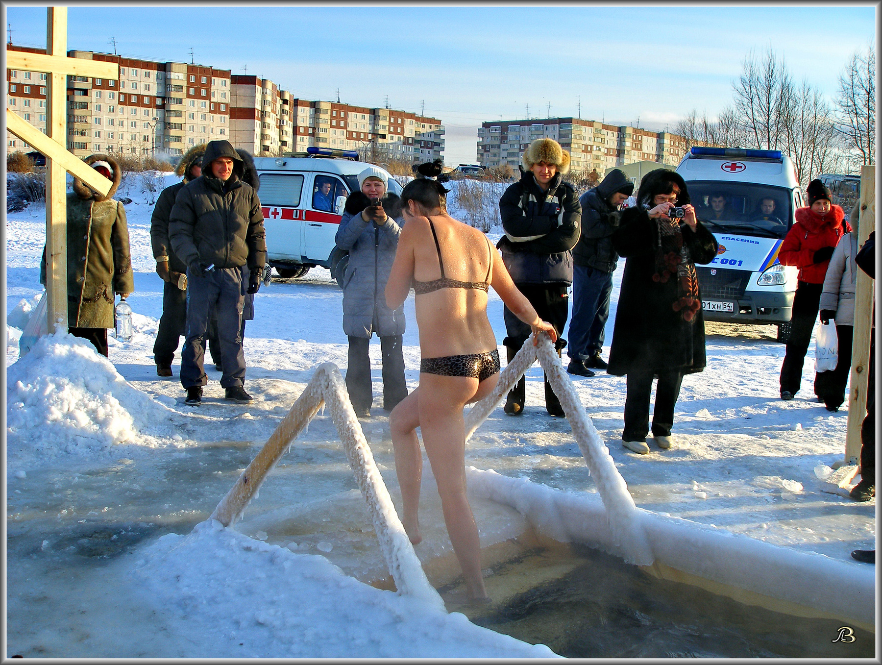 Крещение  2 Новосибирск мороз купель Крещение