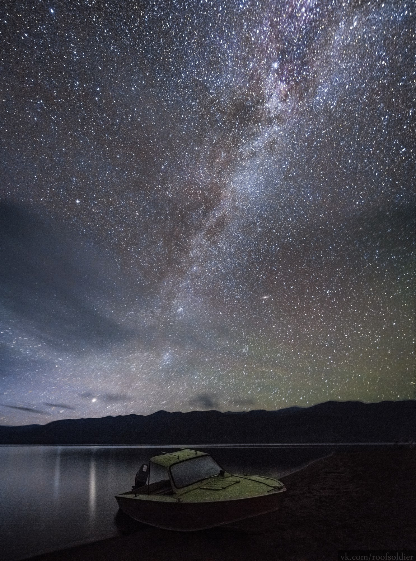 Алтайское небо Алтай пейзаж Россия природа звёзды млечный путь ночь ночной небо звёздное озеро лодка