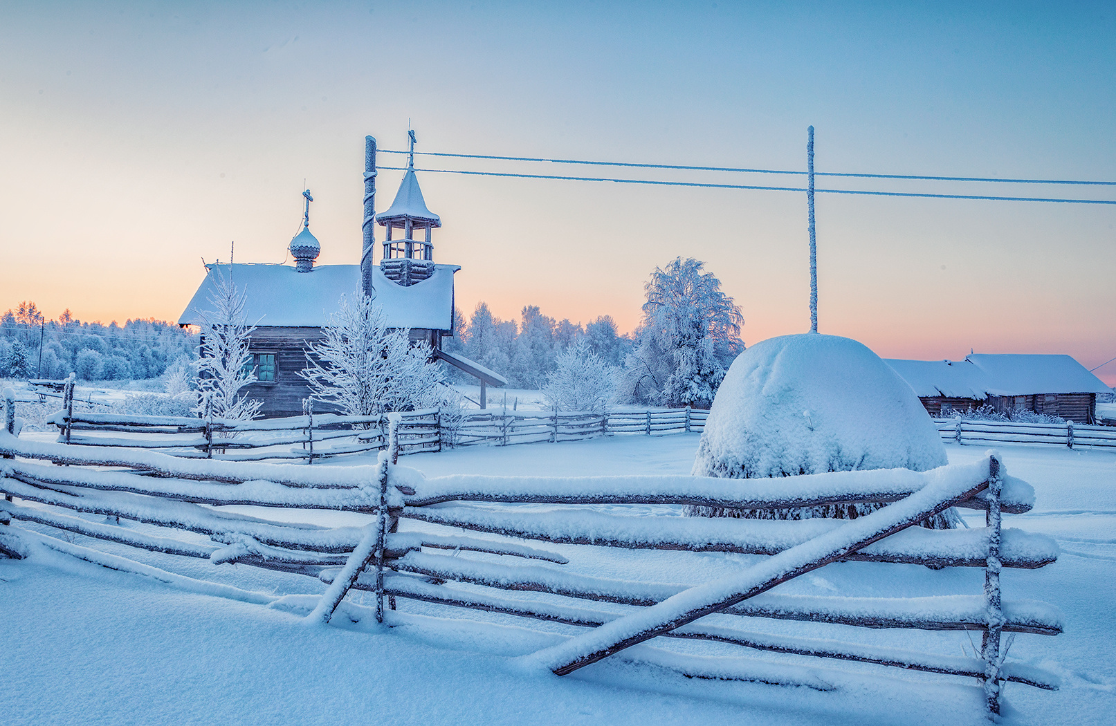Кенозерье Кенозеро зима снег мороз домик церковь
