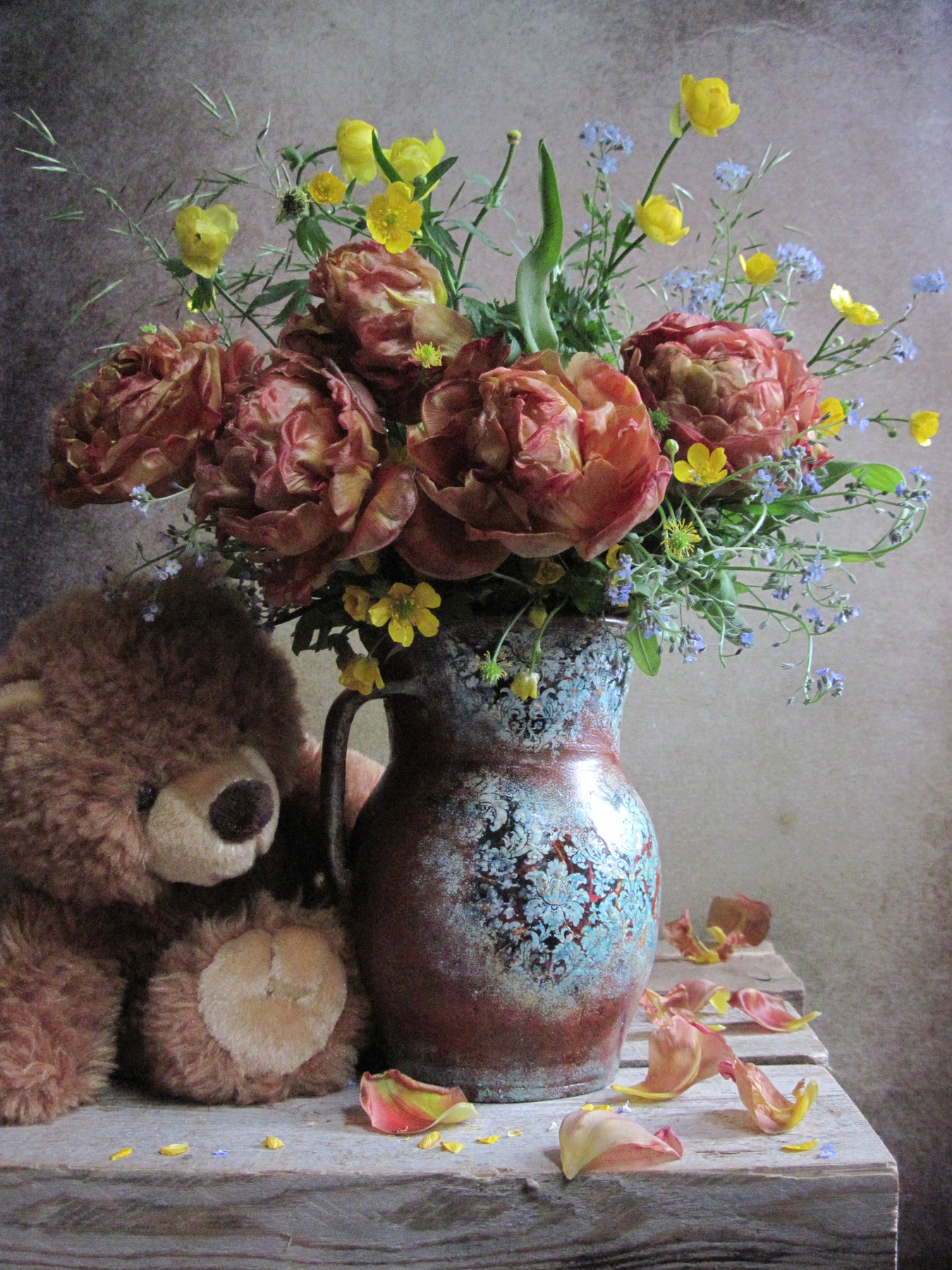 *** цветы букет тюльпаны лютики незабудки наталия тихомирова celesta